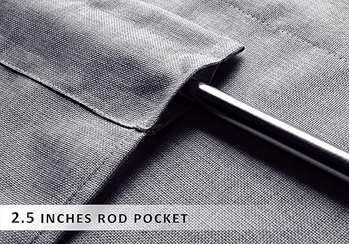 Miniatura 3 de Aiking Home Collection Cenefa de ventana de lino 100% sintético, tamaño 56 x 16 pulgadas, gris claro