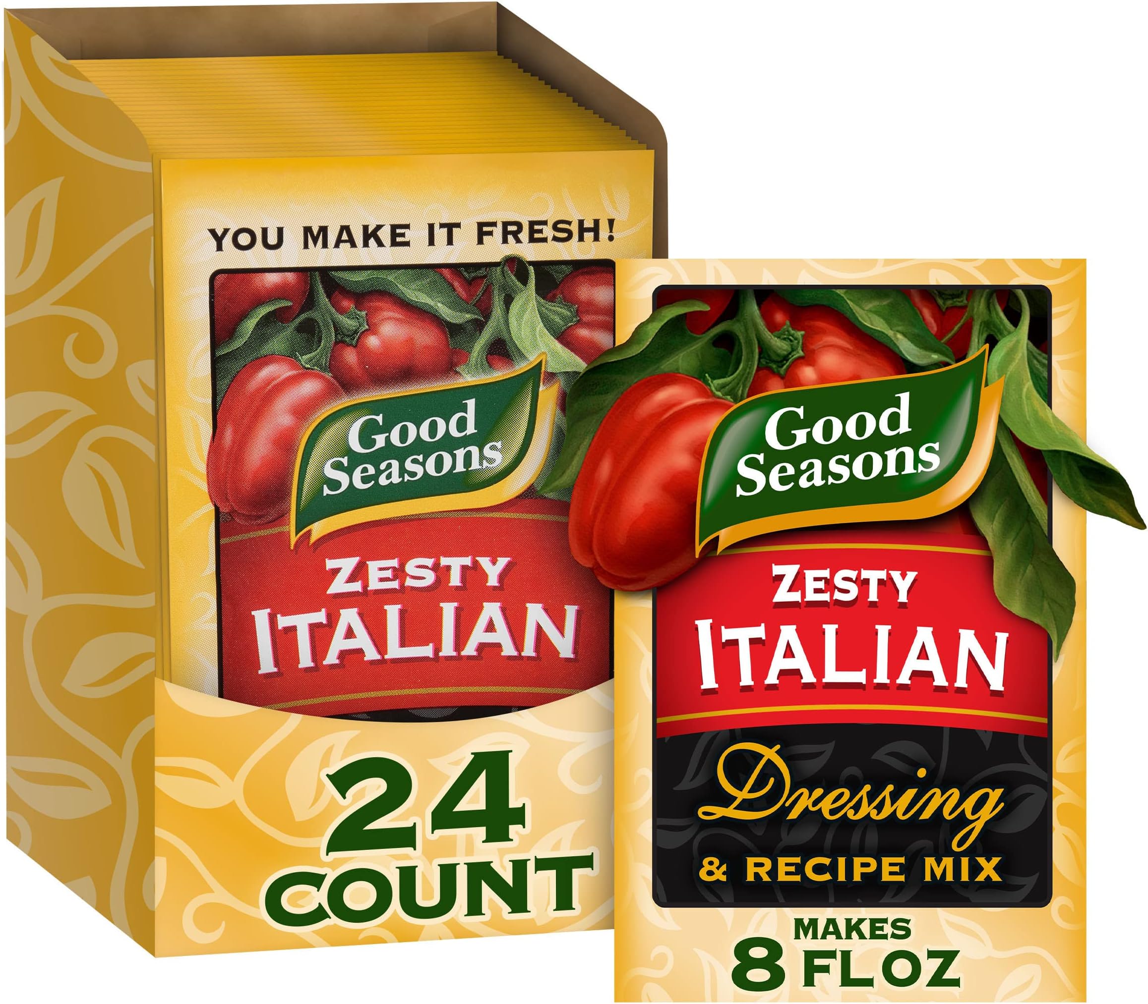 Zesty Italian Dressing & Recipe Seasoning Mix (24 Ct Pack, 0.6 Oz Packets)