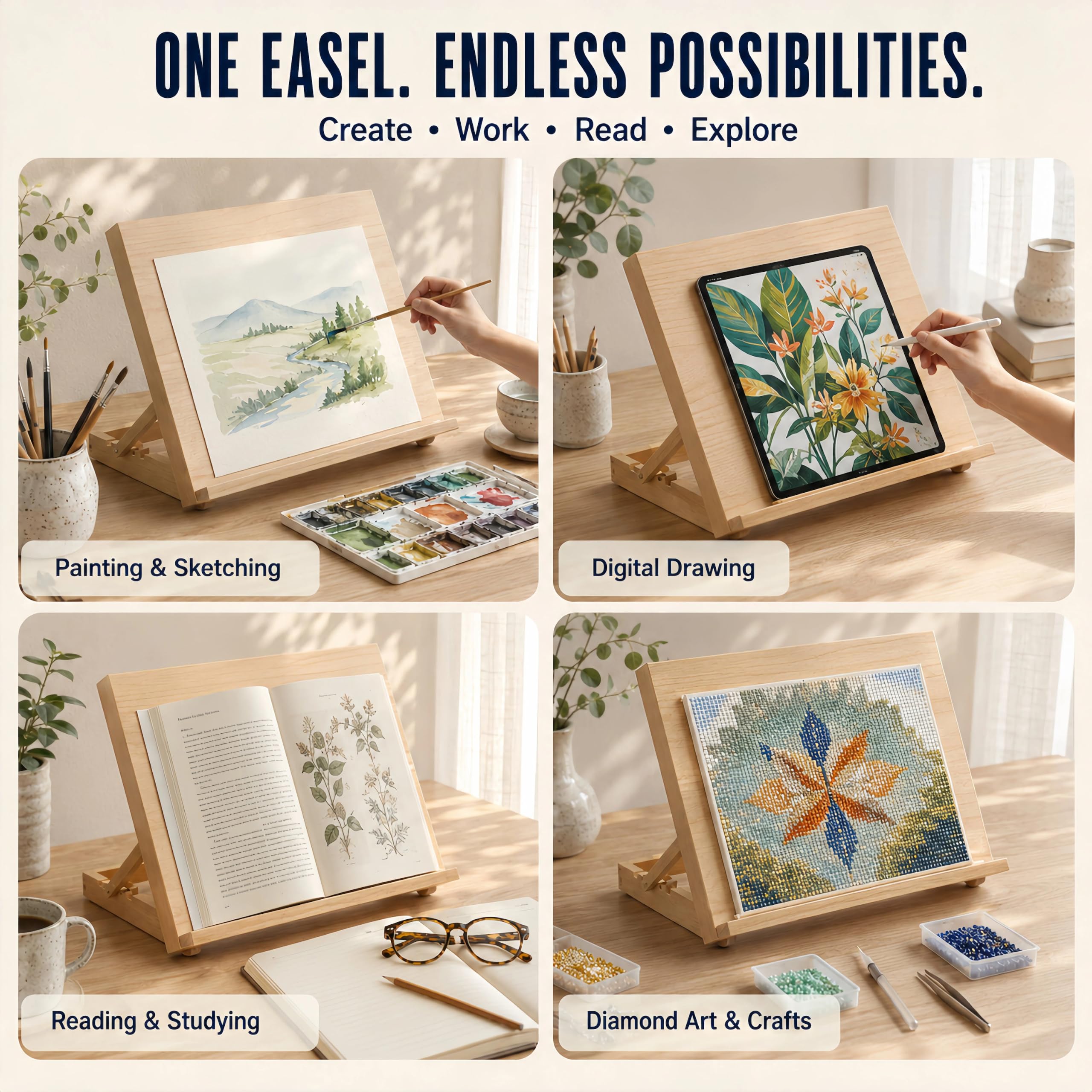 Foldable Painting Easel - Tabletop Art Stand -6
