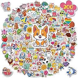 ALODNY 200 PCS Water Bottle Stickers for Kids Cute Sticker,Waterproof Vinyl Stickers for Water Bottles laptops,Kawaii Stickers for Kids Classroom Prize Boys Girls Teens