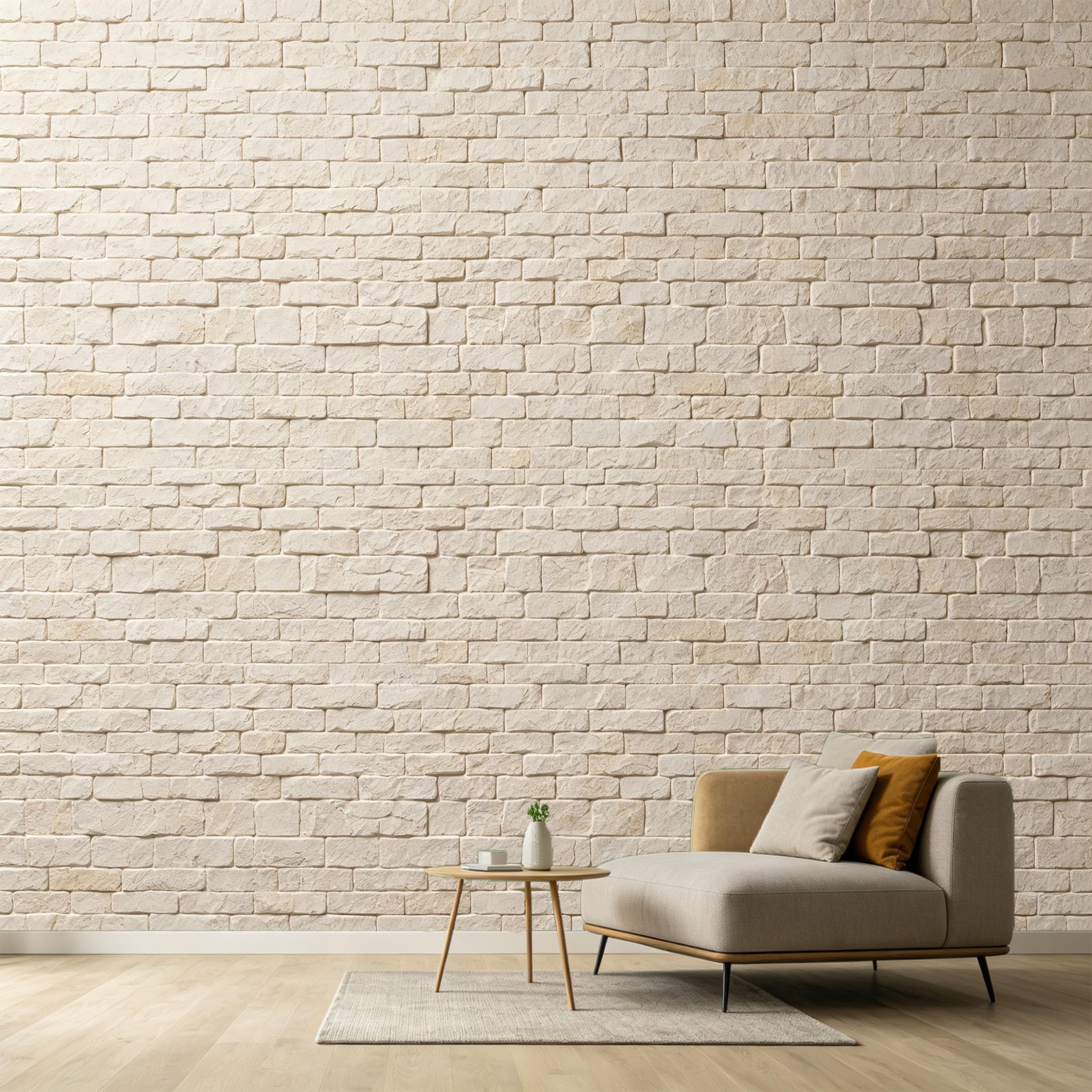 Custom Size Wall Murals Beige Stone Brick Texture Minimalist Industrial Modern 3D Trompe L'Oeil SelfAdhesive Wall Fabric Removable Large Wallpaper for Photo Living Room