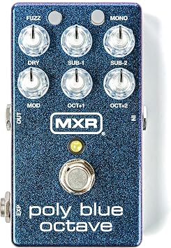 MXR M306 Poly Blue Octave Pitch Shifting Fuzz and Modulation Multi Effects Pedal Tonebird Tool, Cable, Patch, Power Supply, Tuner Bundle