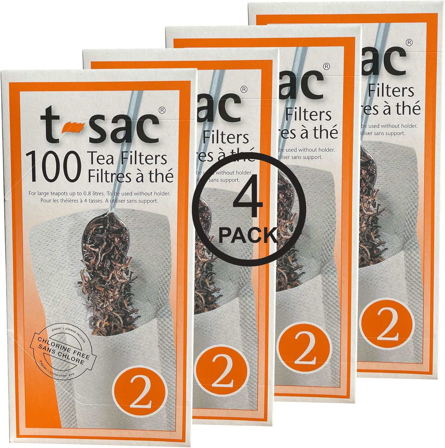 Modern Tea Filter Bags, Disposable Tea Infuser, Size 2, Set