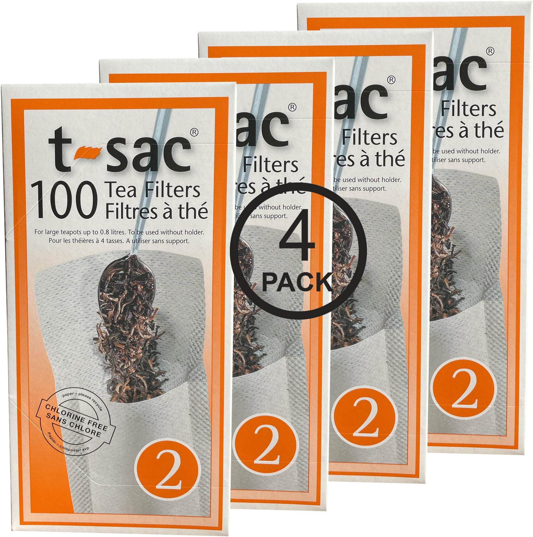 Modern Tea Filter Bags, Disposable Tea Infuser, Size 2, Set of 400 Filters - 4 Boxes - Heat Sealable, Natural, Easy to Use Anywhere, No Cleanup – Perfect for Teas, Coffee & Herbs - from Magic Teafit