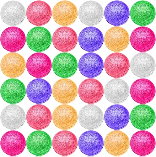 84 bolas inflables con purpurina para recuerdos de fiesta de niños, 6 colores, bolas de rebote de goma a granel de 1.772 pulgadas (1.772 in), bolas