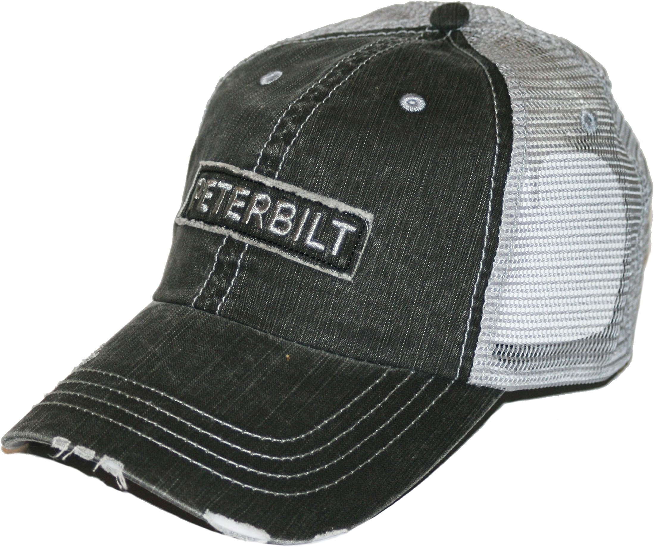 Peterbilt Motors Raw Edge Patch Mesh Trucker Cap Charcoal/Gray