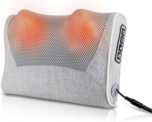 Almohada de calor y masaje, 20 cabezales giratorios Shiatsu, velocidad y dirección variables, ideal para cuello, espalda, hombros, piernas y pies, disponible en Yaxa Costa Rica