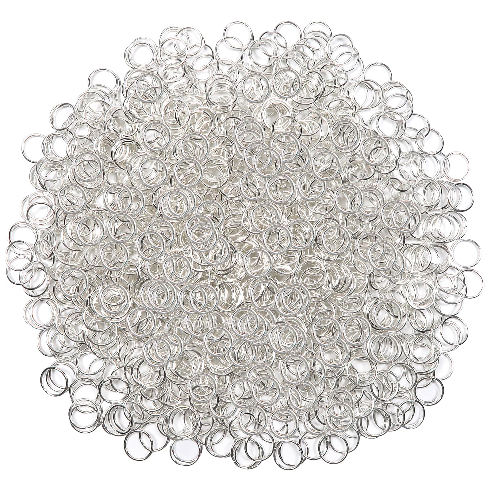 TOAOB 1000 stuks Springringen 8 mm Open Springringen Metaal Sieradenconnector Ketting Links Zilver voor Kettingarmband doe-het-zelf Sieraden Maken