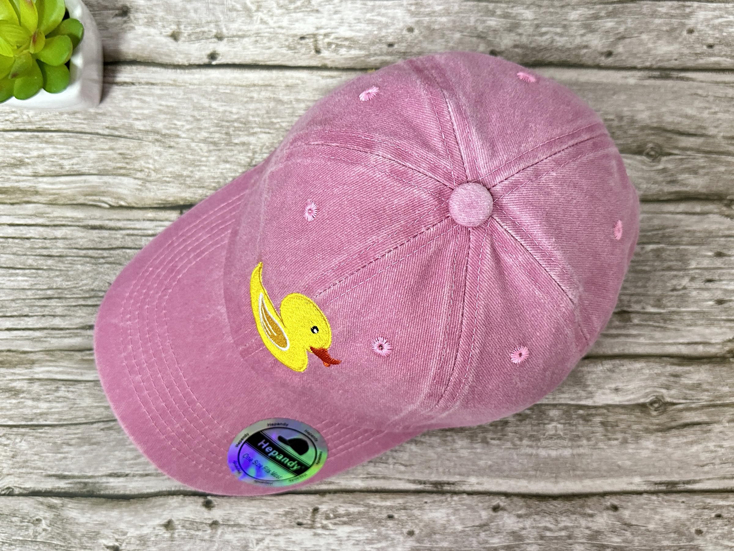 Sombreros de béisbol bordados de pato amarillo para hombres y mujeres, Pato (rosa lavado) 7