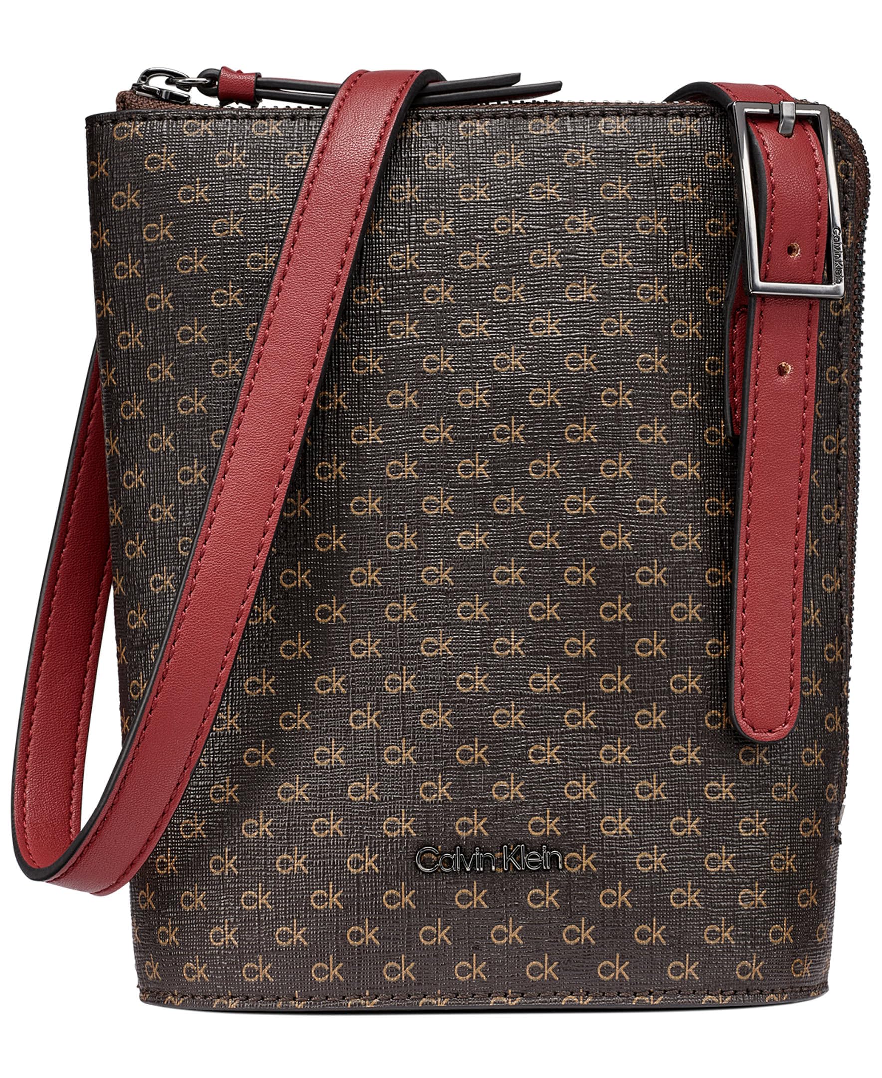 Calvin Klein Damen Ash North/South Crossbody, Braun/Kahki/Bloodstone, Einheitsgröße