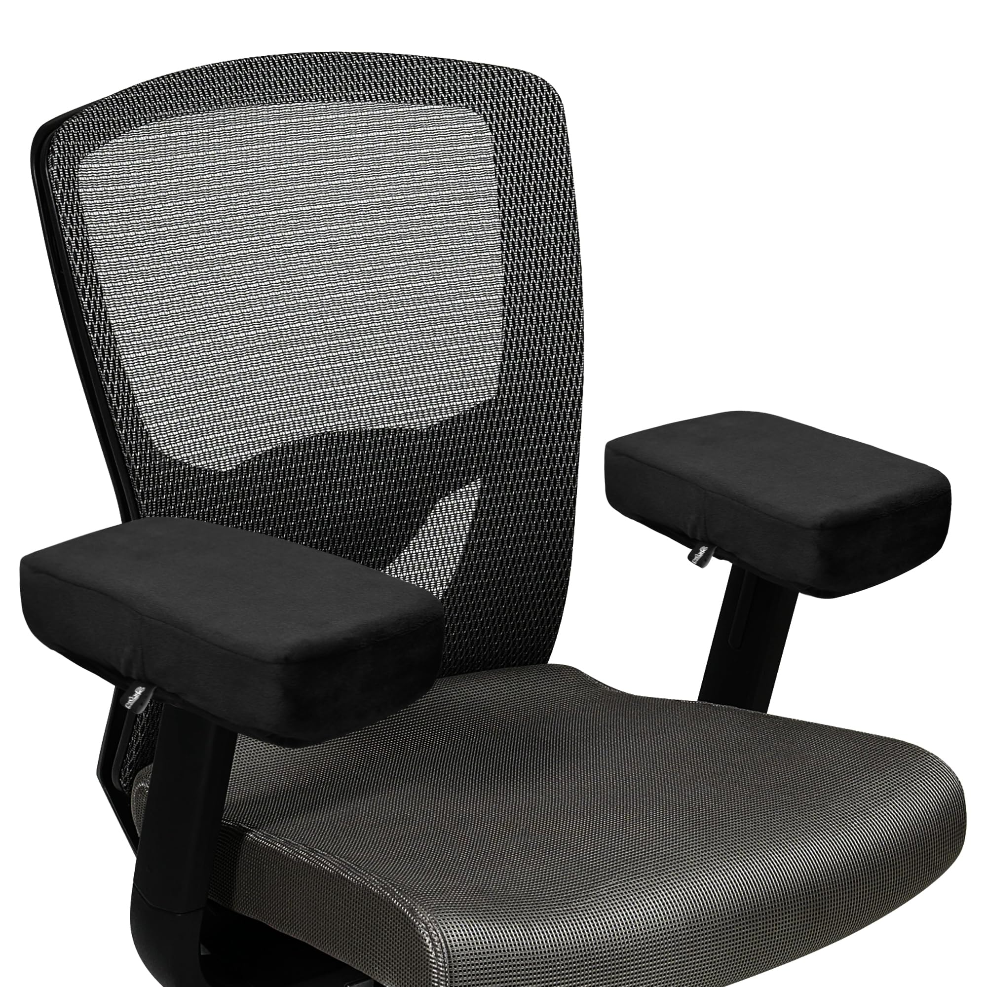 SPRING SEAON Office Chair Arm Covers Soft Memory Foam Arm Rest Pads Short Plush Gaming Chair Armrest Cushion Provide Cushioning for Elbows and Forearms 2 Pack Chair Covers for Arms Black