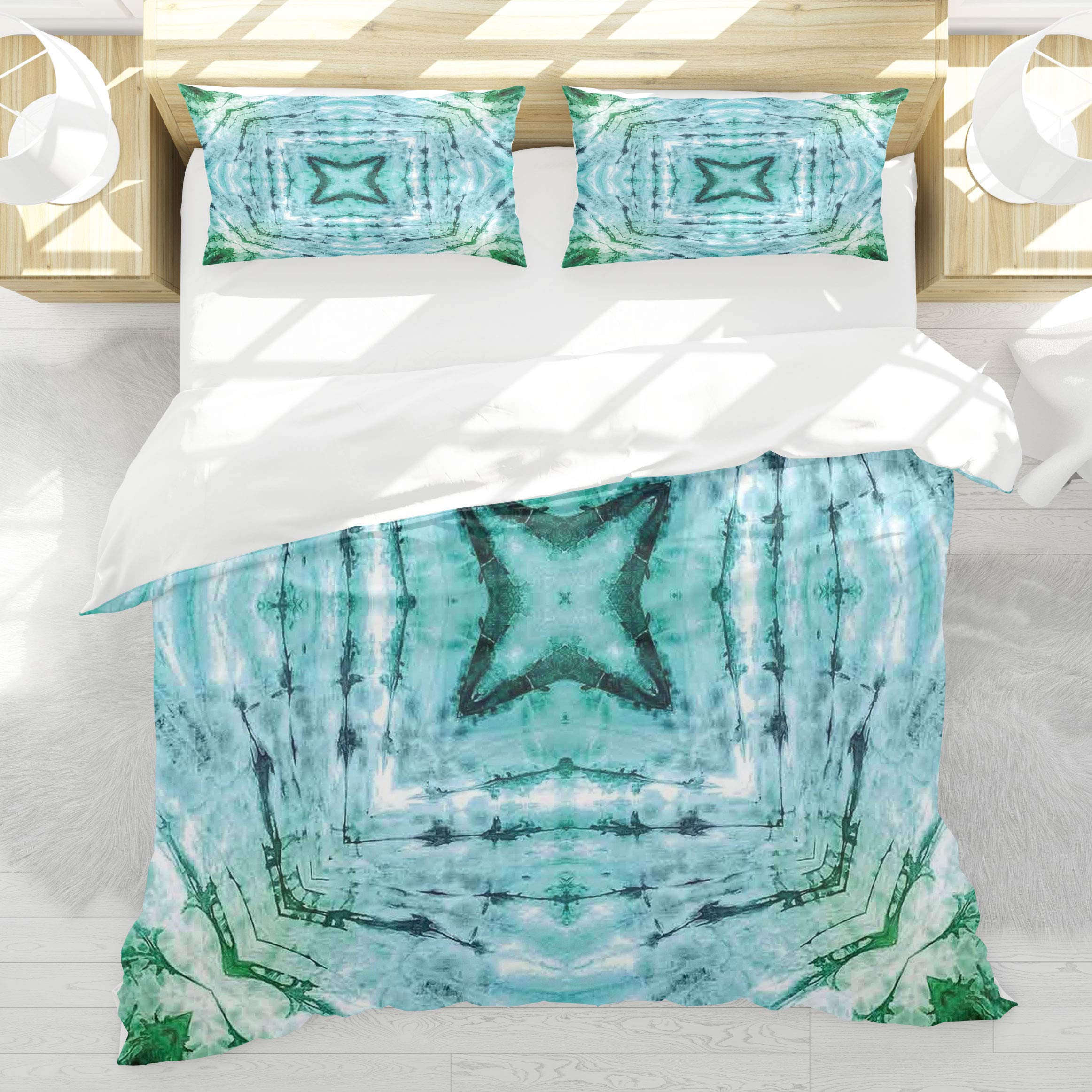 Parure de couette kaléidoscope 140x200cm pour remplacer un lit terne