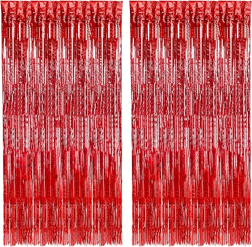TPLZD Paquete de 2 borlas de papel de aluminio de 32 x 82 pies perfectas para cualquier decoración de fiesta como fiesta de cumpleaños Navidad Año
