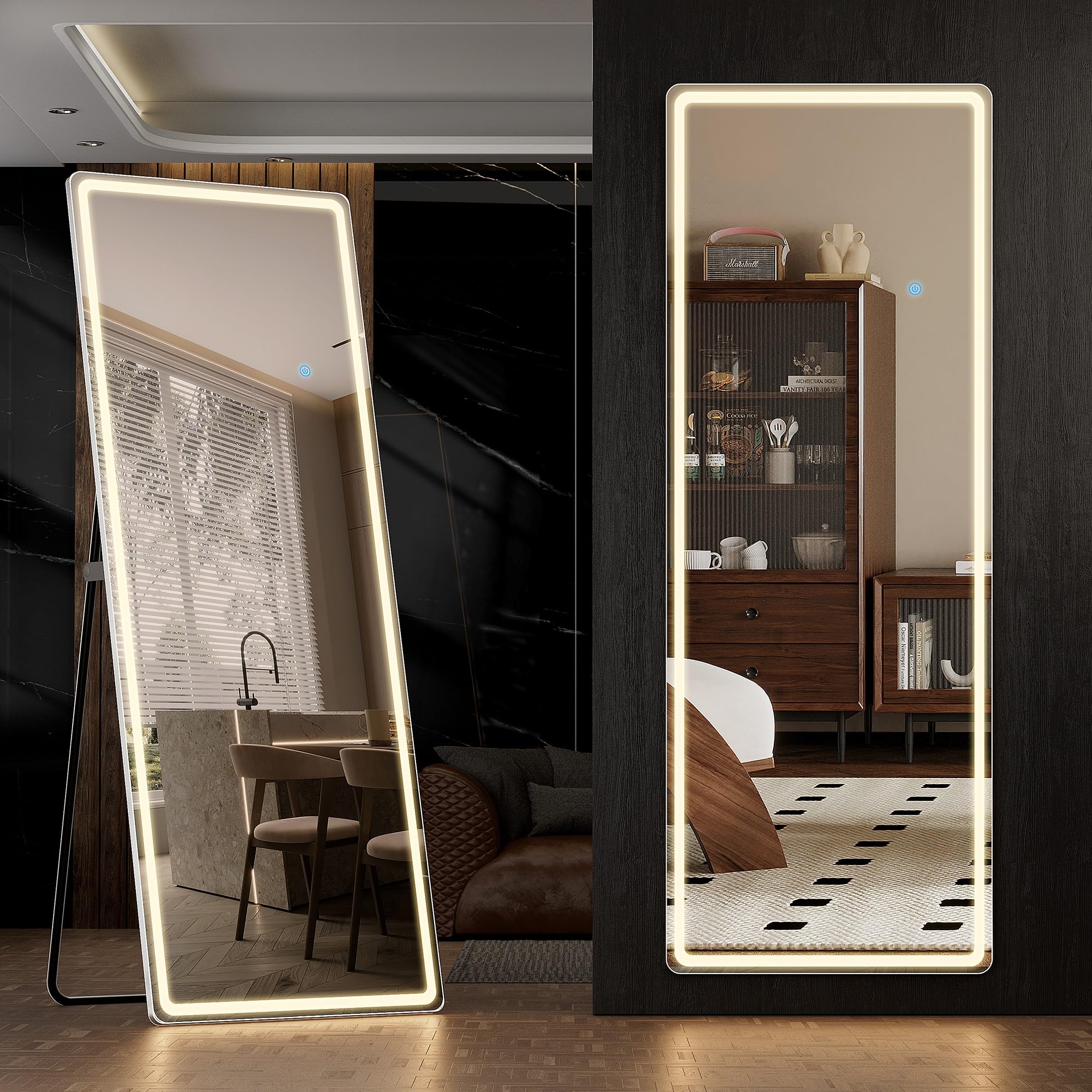 Simple Deluxe 71 x 26 Full Length Mirror with Lights