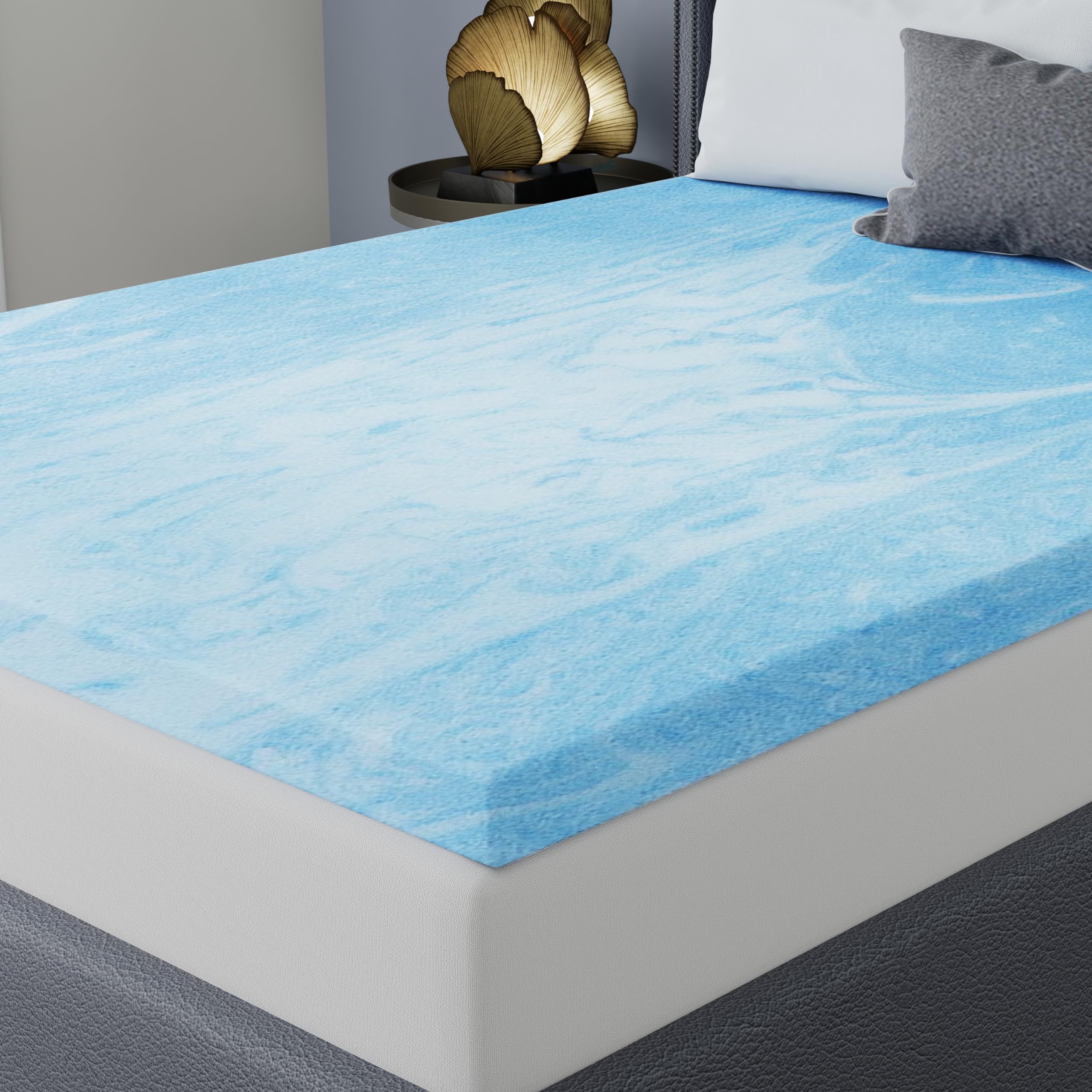 Vibe 3” Gel Swirl Memory Foam Mattress Topper, Queen