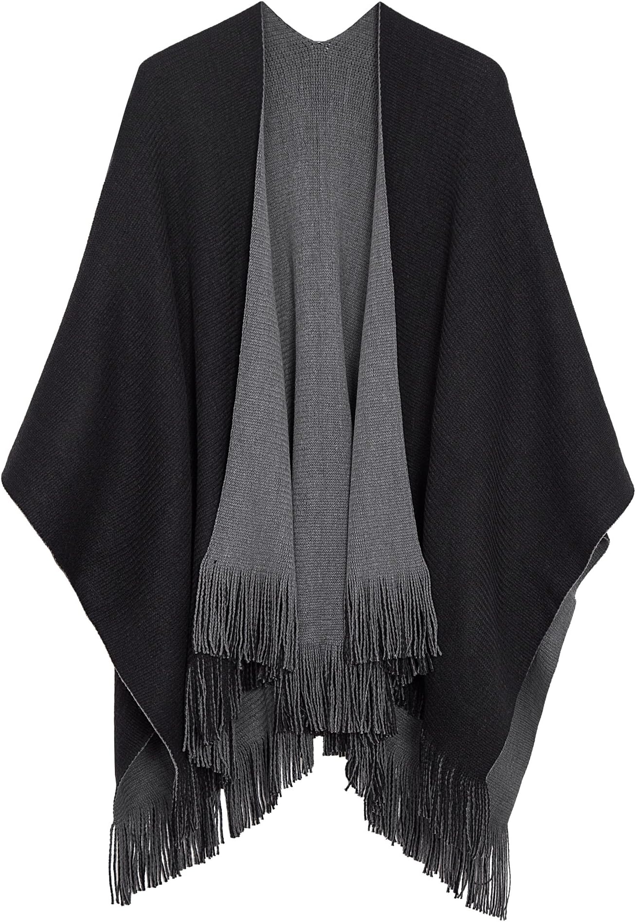 Women's Vintage Poncho Cape Tassel Shawl Wrap Cardigan Coat