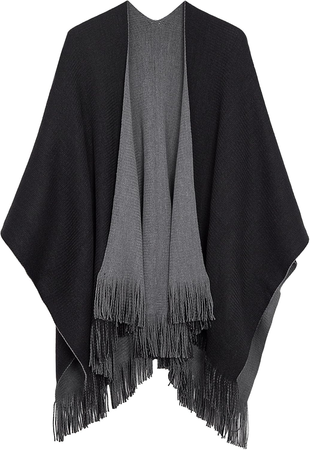 Urban CoCo Capa de poncho vintage de invierno para mujer con borlas abrigo cruzado