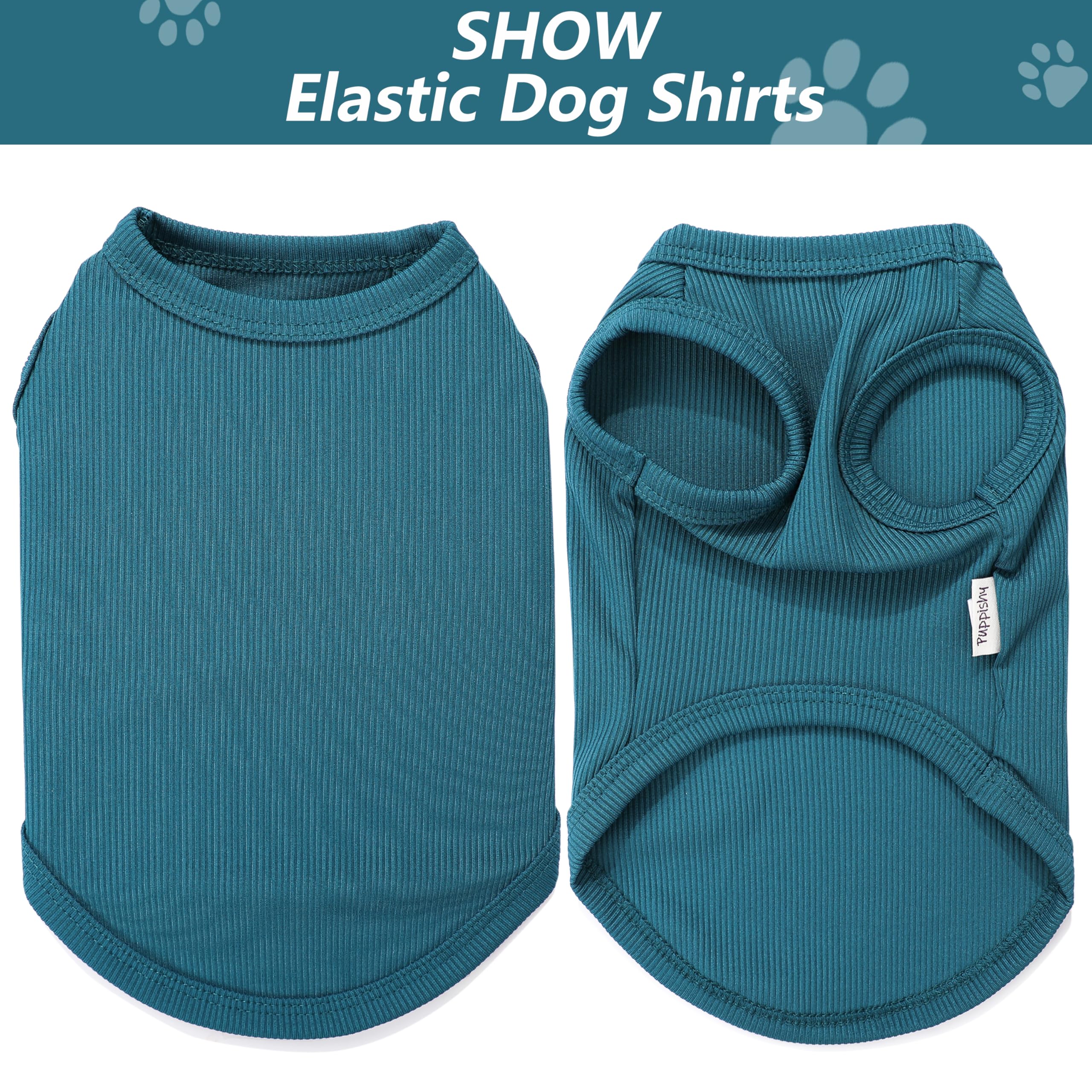 Paquete de 2 camisetas ligeras de verano para perros pequeños, ropa suave y fresca para mascotas, sin mangas, azul claro y cian oscuro, talla S