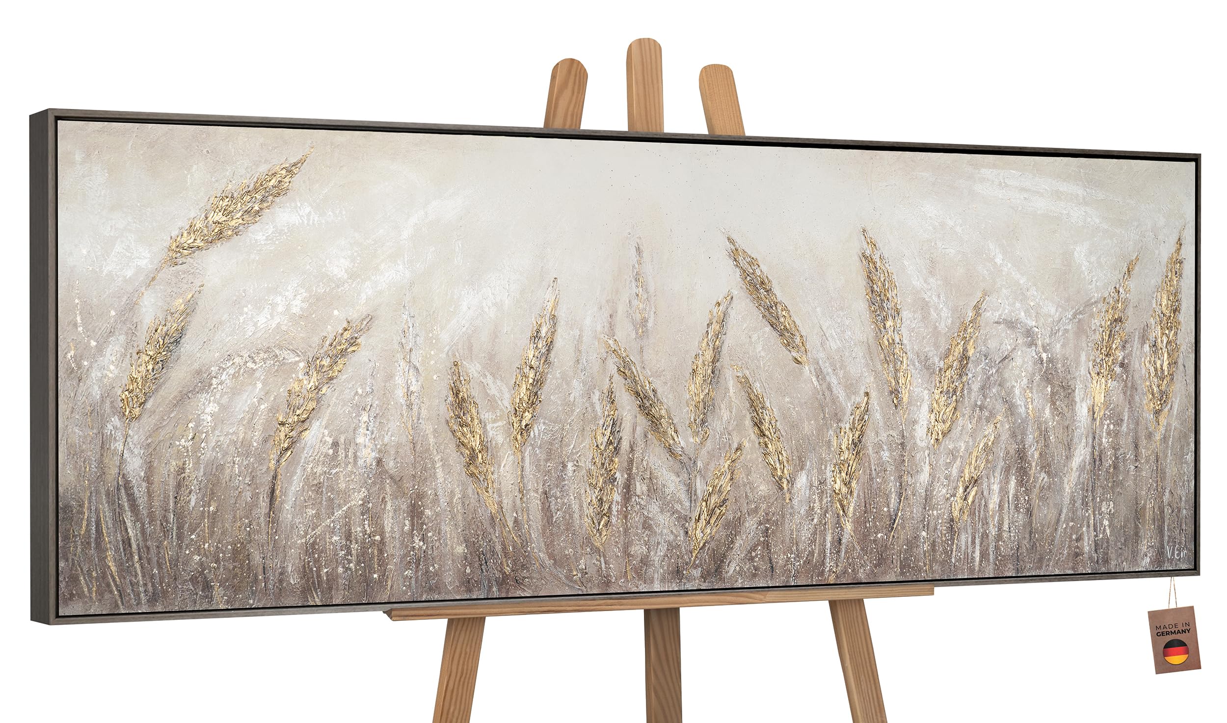 YS-Art Cuadro Pintado a Mano Crépuscule | Cuadro Moderno acrilico | Lienzo Pintado a Mano | Cuadros Dormitories Enmarcado FLT019 (150x50cm)