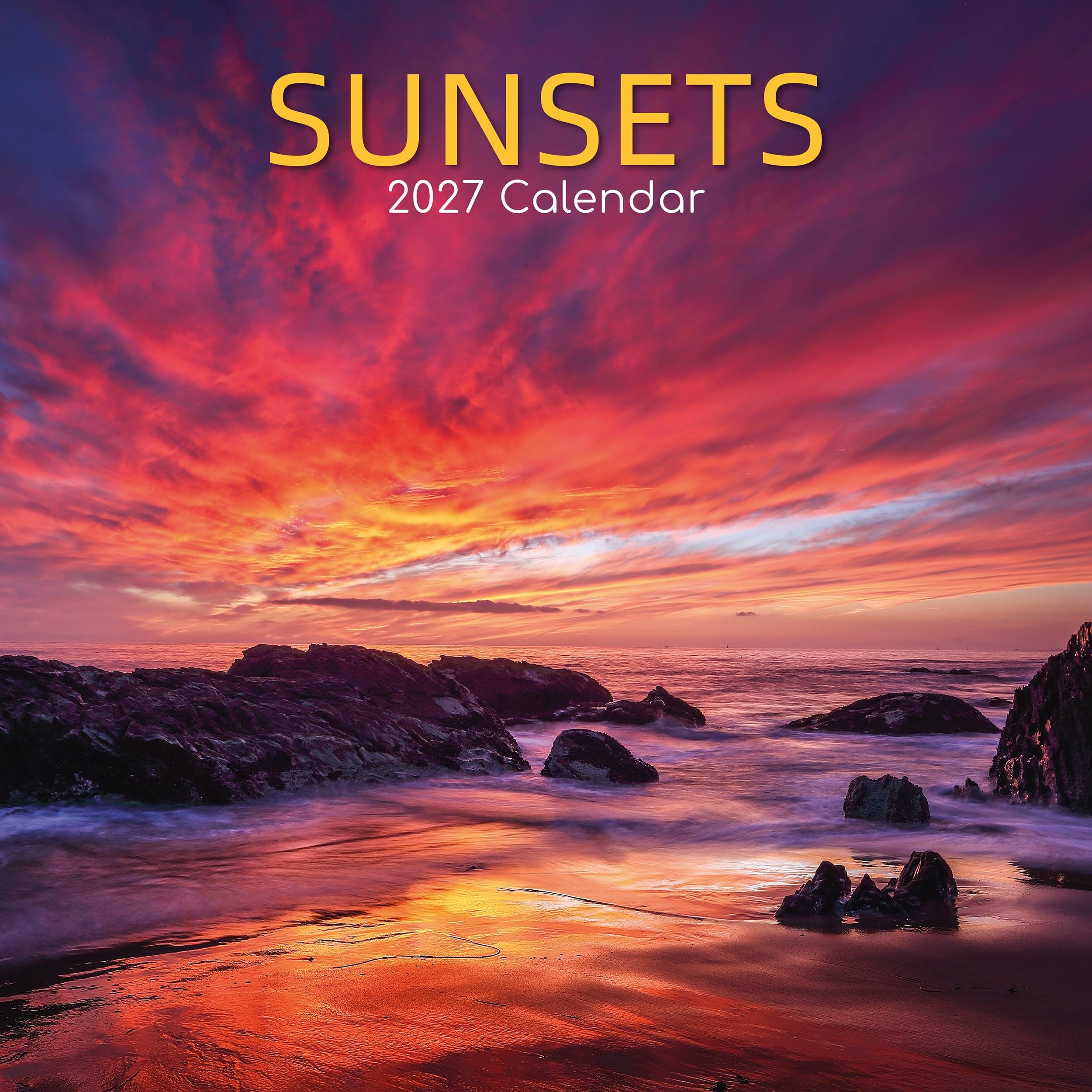 TGSC | Sunsets 2026-2027 Calendar, 16-Month Square Wall Calendar (Sept 2026-Dec 2027), UK Planner with Sunset Photography, Home or Office Organiser | 30 x 30 cm