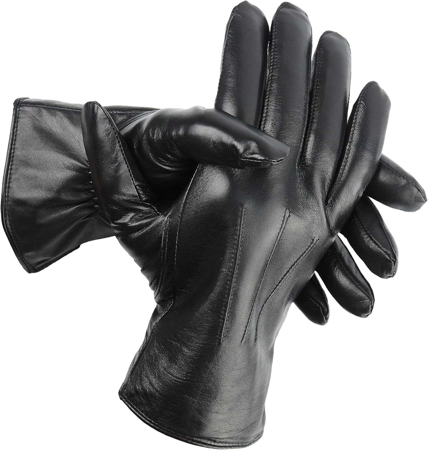 Men’s Genuine Sheepskin Leather Rabbit Fur Lined Gloves - Image 7