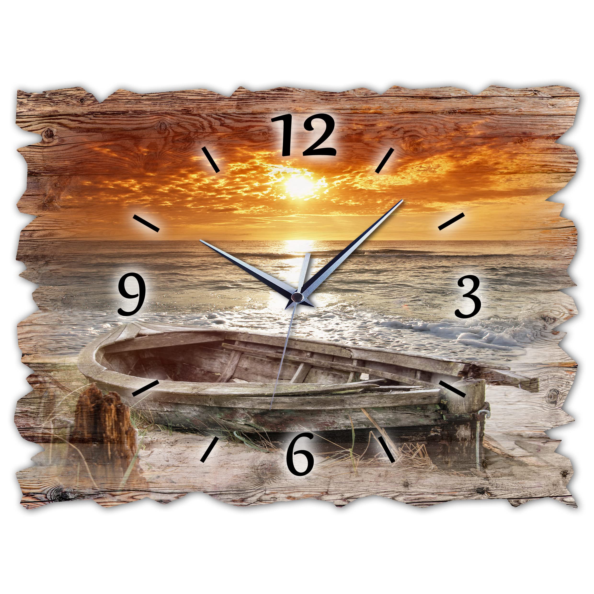 BM Holz Funk Wanduhr Funkwanduhr Funkwanduhren Funkuhr Funkuhren kein Ticken lautlos geräuschlos leise modern ohne Tickgeräusche groß XXL H1e-9990