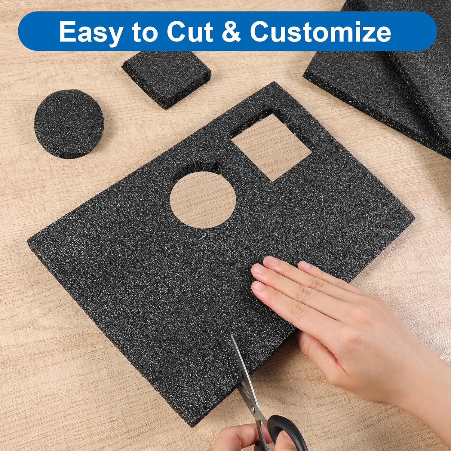 30 Pcs 12" x 8" x 0.5" Polyethylene Foam Sheets - 1/2 Inch Thick Firm Black PE Foam Padding for Shipping, Packing Cases, Crafts, and Moving Inserts