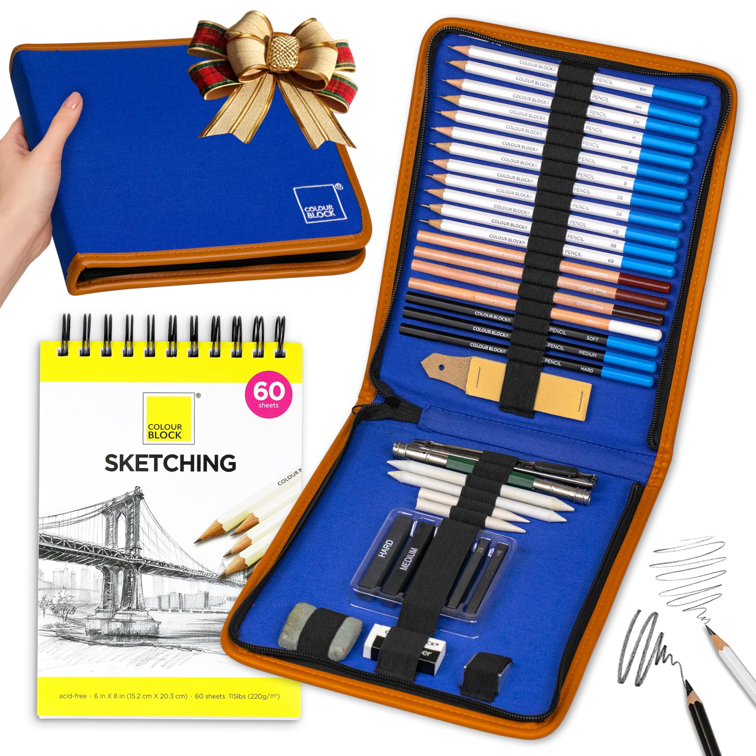COLOUR BLOCK Drawing Pencils & Kits-Art Supplies for Kids, Teens, Adults-Colored Pencils, Charcoal, Pastels, Sketch Books for Artists, Anime Drawing, Architecture