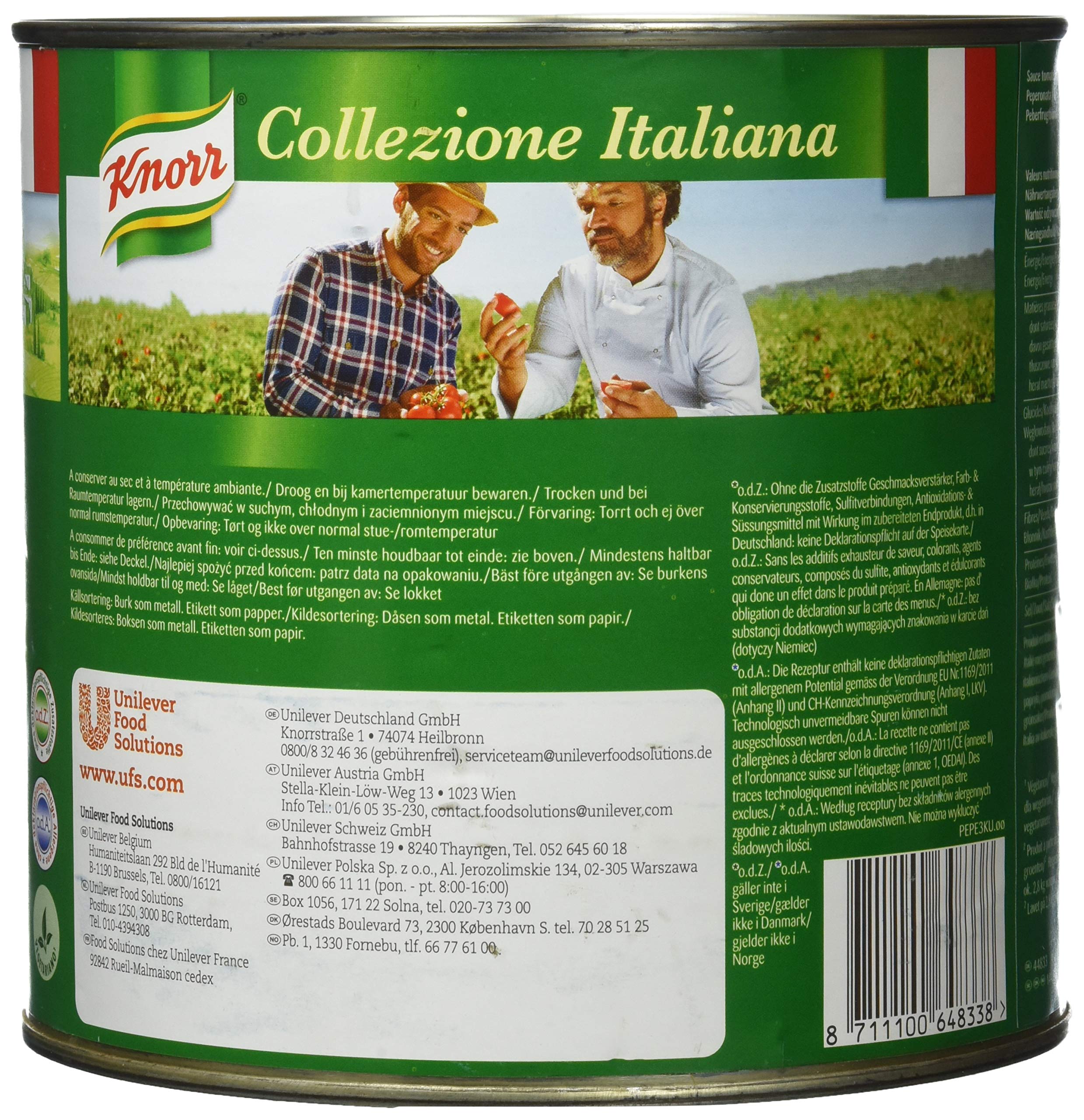 Knorr Peperonata Paprikasauce stückig, 1er Pack (1 x 2.6 kg)