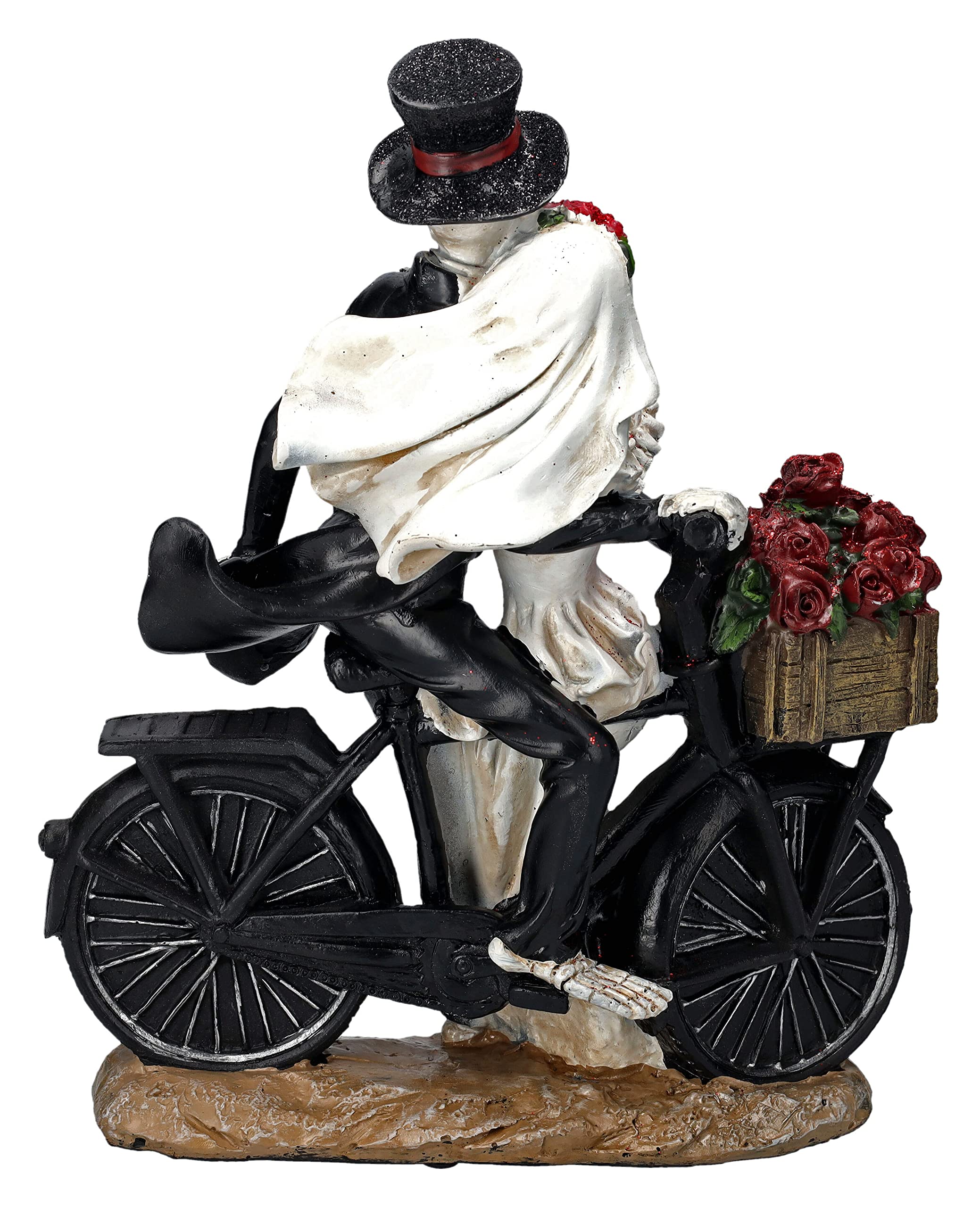 Pacific Giftware Skelett Figuren Braut & Bräutigam mit Fahrrad | Brautpaar Geschenk Hochzeit