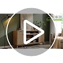 OKD 70" Fluted TV Stand for 80" TVs, 32" Tall Storage Entertainment Center image 7