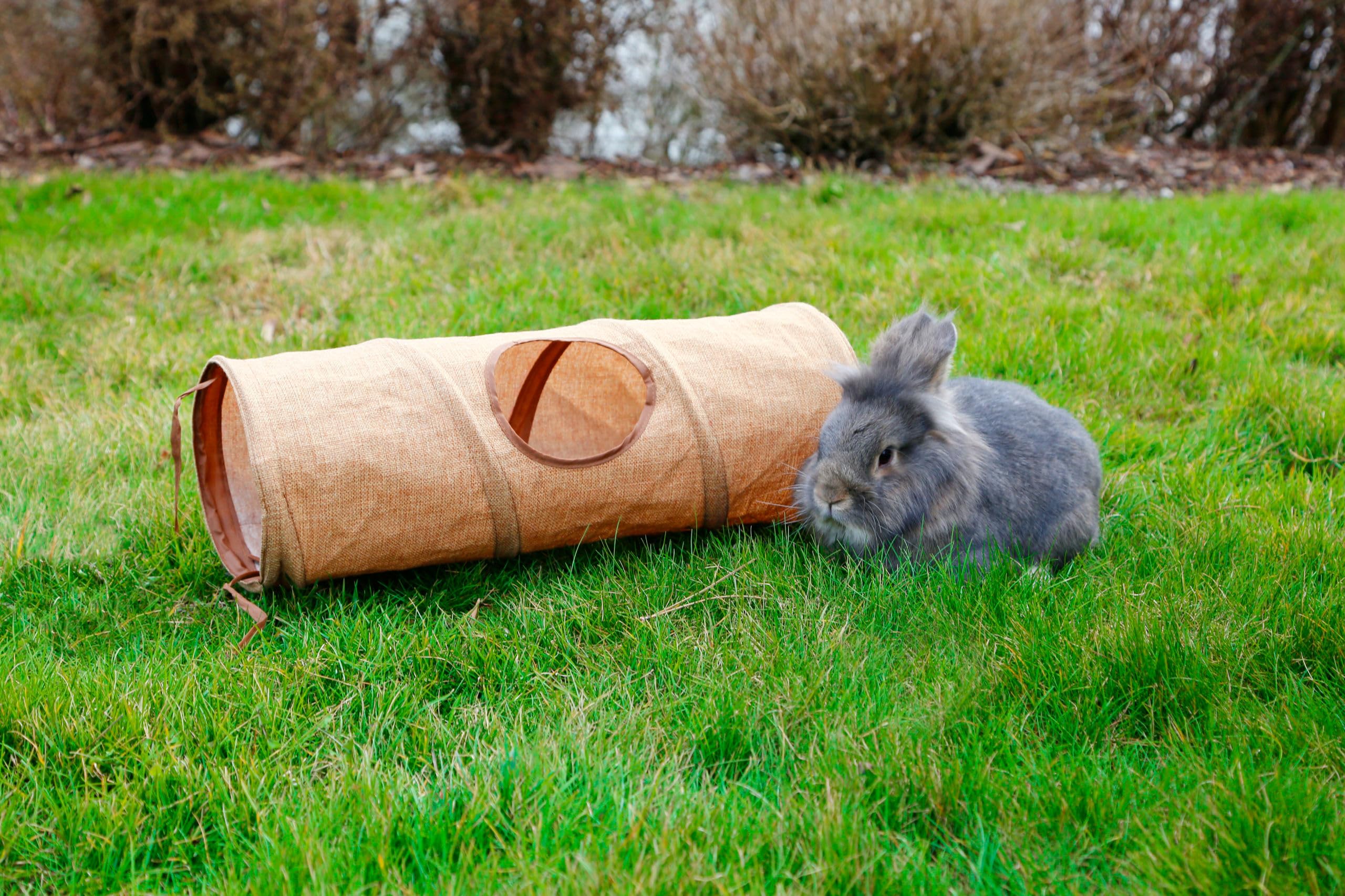Kerbl Pet Tunnel pour rongeurs, Tunnel de Jeu, Jouet pour rongeurs, Marron, 50 cm, Ø 18 cm, Toile, Rongeurs, Peu encombrant, 3 entrées