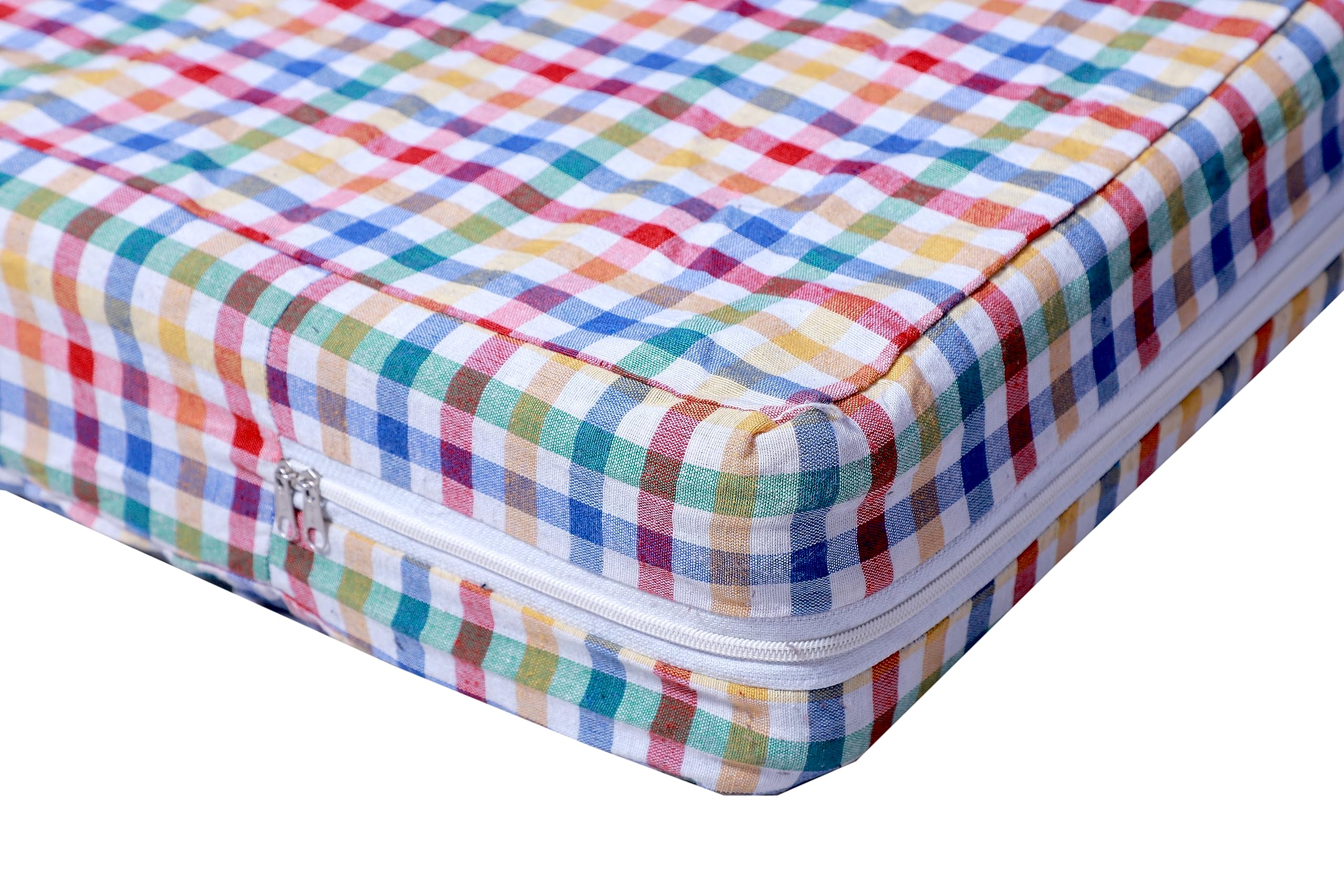 CheckMe Cotton Mattress Cover/Protector for Single Bed with Zip/Chain 75x36x6 Inch / 6.25x3 Feet - Multicolor (B0CMS97F4V) Amazon Price History, Amazon Price Tracker