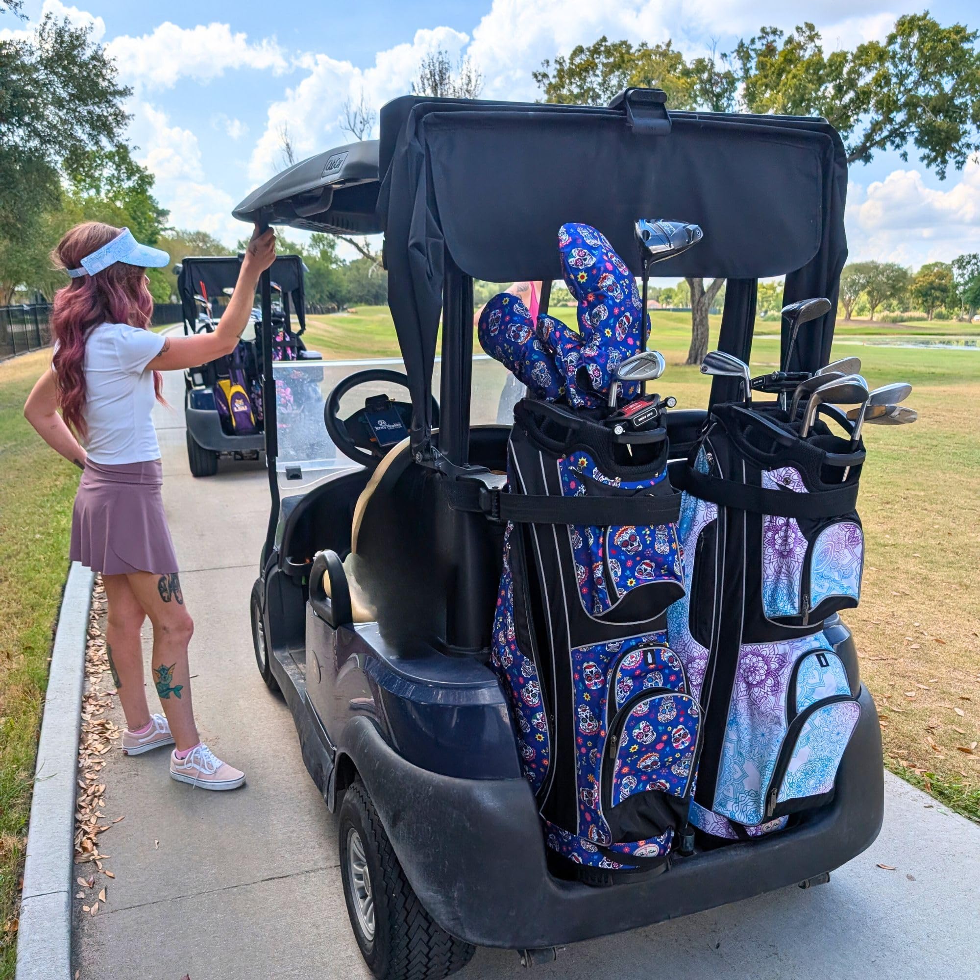 Taboo Fashions Designer-Golfschlägerhauben für Damen, 4 Stück, nummerierte Schlägerhauben für Driver-Woods und Hybrid, wetter-/feuchtigkeitsbeständiger Schutz
