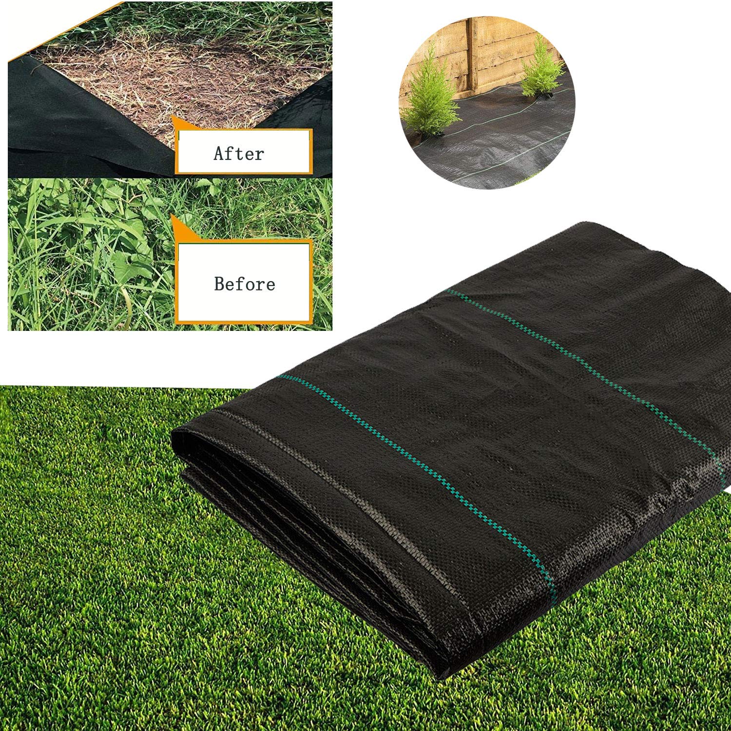 Buy 1m*10m woven Weed Control Fabric ,Barrier Membrane Landscape Ground