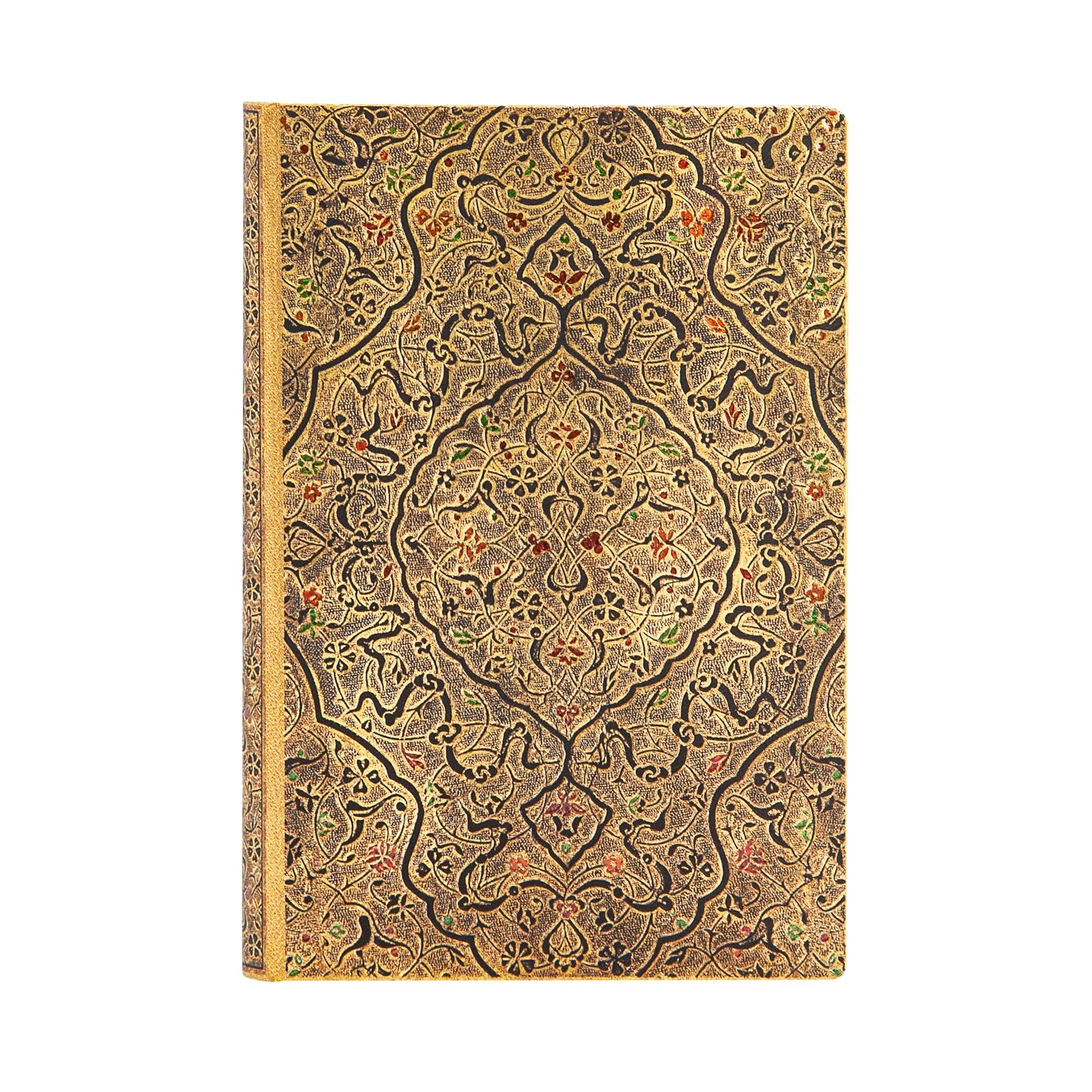 Paperblanks Notizbuch Zahra Arabic Artistry Mini, unlined, 90x140 mm, 176 Seiten, Fadenheftung, Elastikband-Verschluss, FSC-papier, Lesezeichenband, Falt-Innentasche