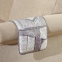 Vista 37 de Brilliant Sunshine Organizador de reposabrazos de sofá de retazos rosa y salvia, organizador de 5 bolsillos, organizador antideslizante para sillón
