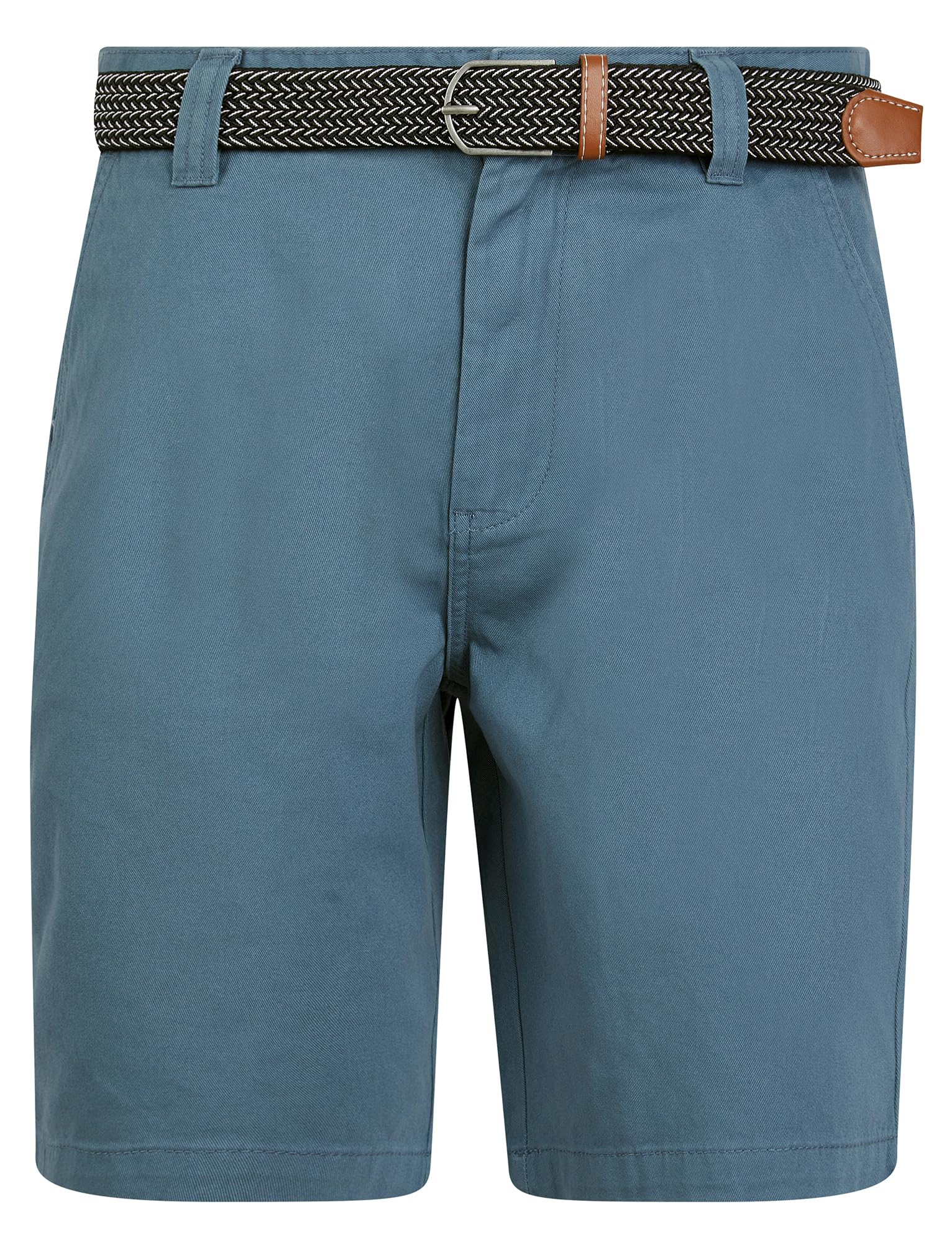 Kensington Eastside Mulligan Cotton Twill Chino Shorts with Woven Belt in China Blue S