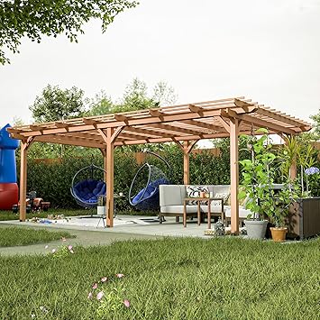 Outdoor Pergola 12x16 - Sturdy Wooden Frame for Garden, Patio, and Backyard, Wood Pergola Ideal for Outdoor Entertaining and Relaxation