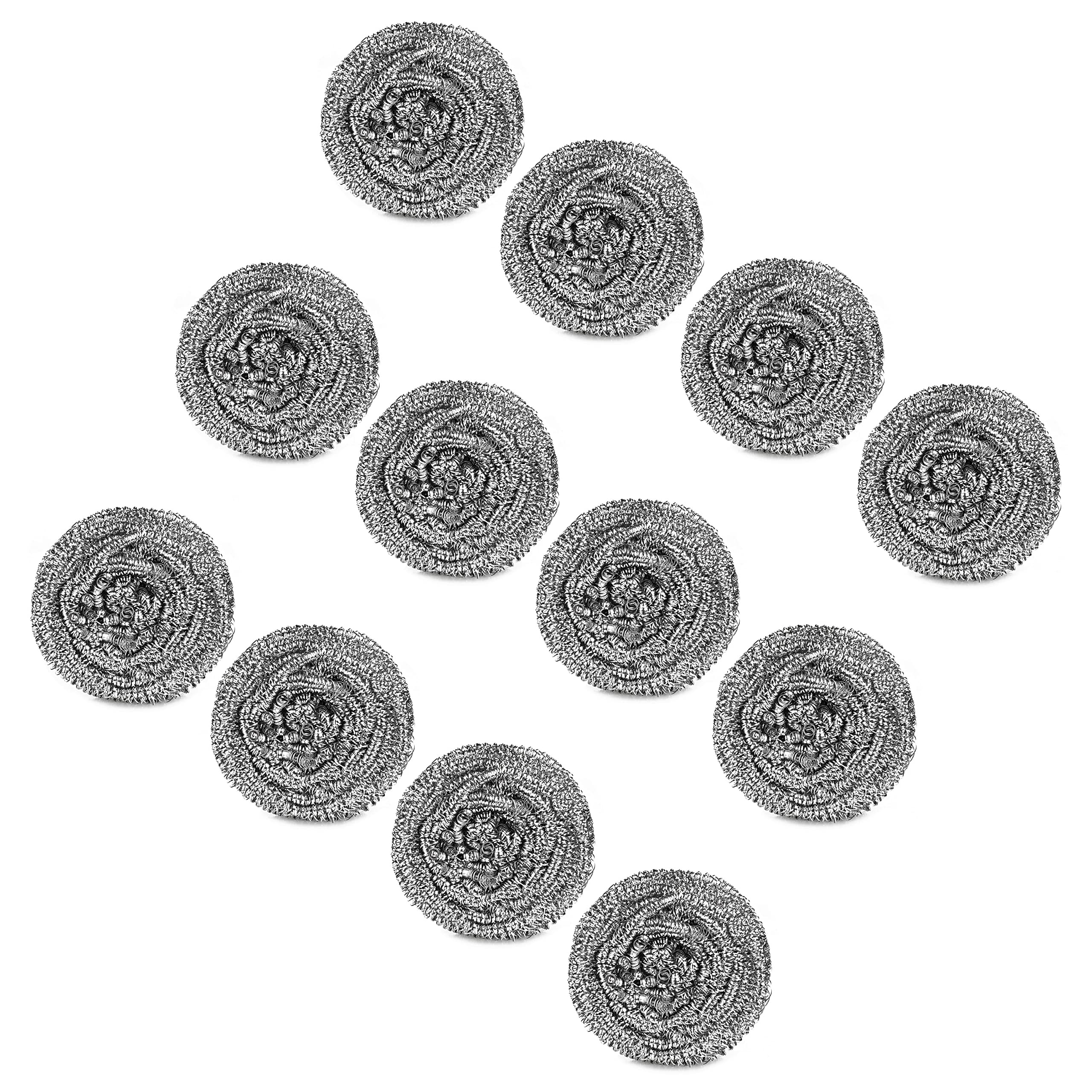 IDEA HOME MS. Kitchen Stainless Steel Spiral Scourer 12 Pack – Heavy Duty Pot Scrubbers for Pots, Pans, Trays & Kitchen Cleaning