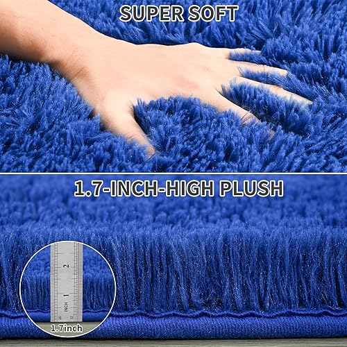 Miniatura 7 de Keeko Alfombra de Área de 3 x 5 pies para Dormitorio y Sala de Estar, Alfombra de Cabecera de Felpa Esponjosa, Alfombras Modernas para Entrada