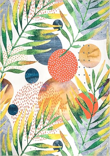 Miniatura 5 de nuLOOM Amelia - Alfombra tropical ultrafina lavable a máquina, 4 x 6 pies, color verde