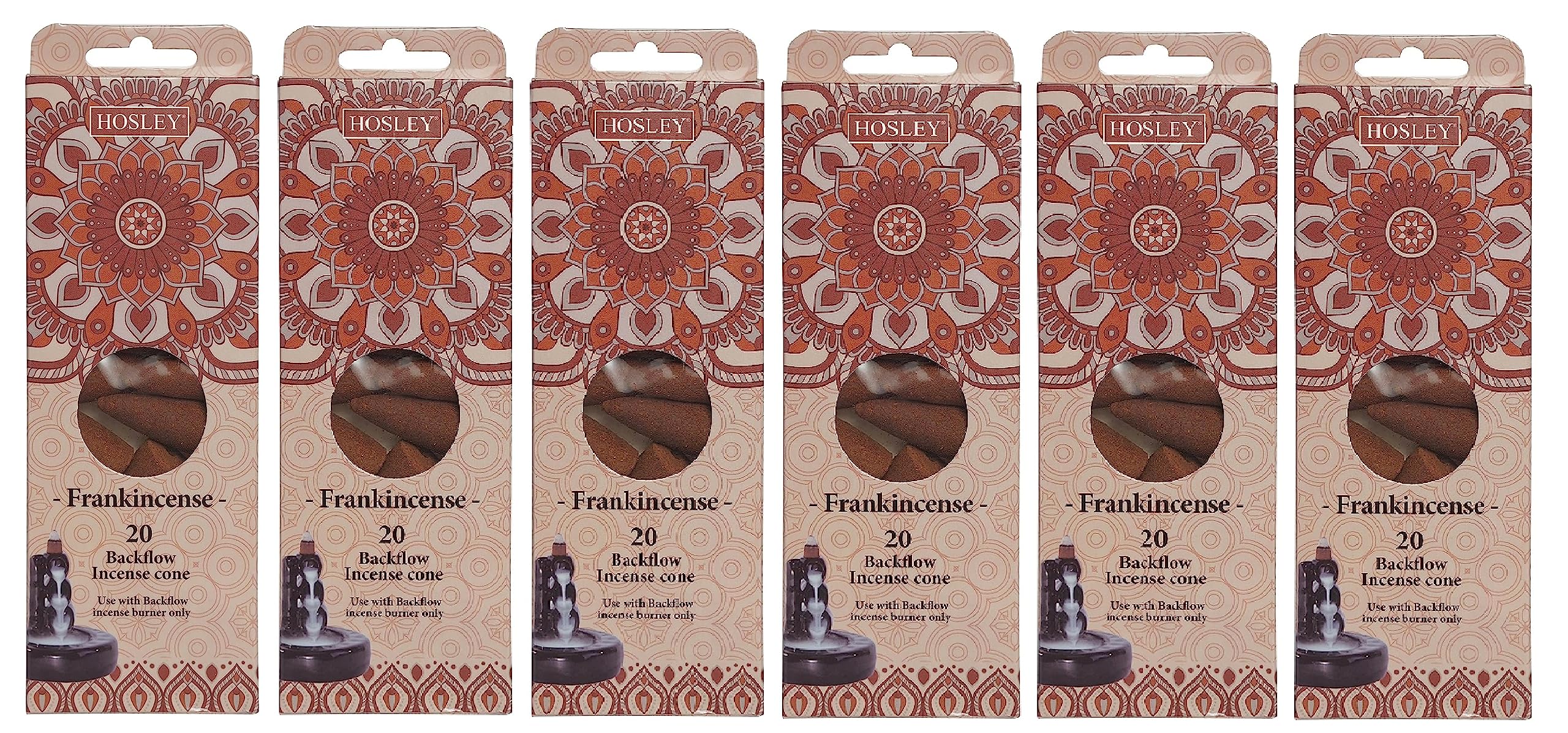Hosley 120 Pack of Backflow Fragrance Incense Cones - Frankincense - Infused with Essential Oils. Ideal Gift for Wedding, Events, Aromatherapy, Spa, Reiki, Meditation, Bathroom Setting