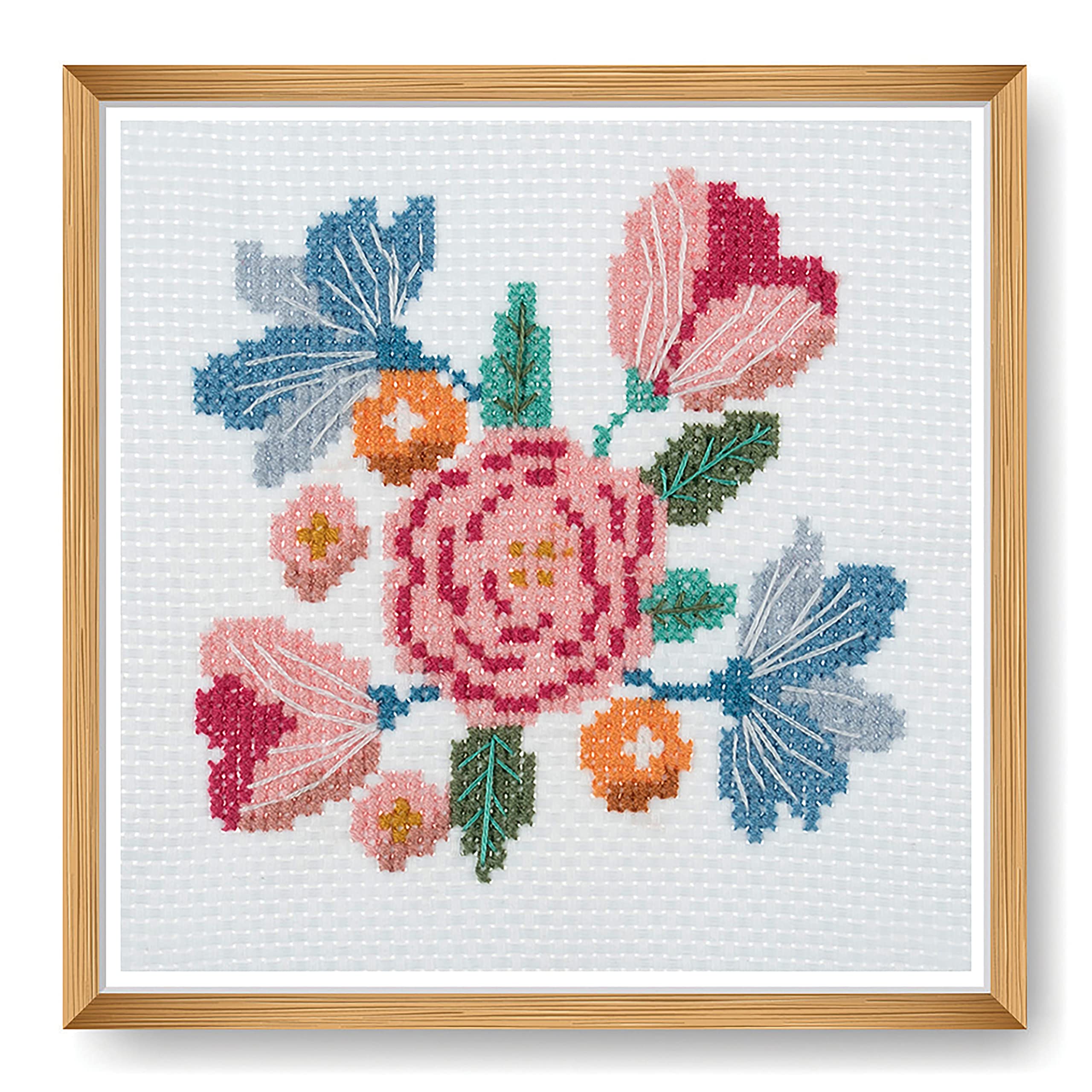 Trimits Mini Counted Cross Stitch Kits, 13 x 13cm (5 x 5in), Floral