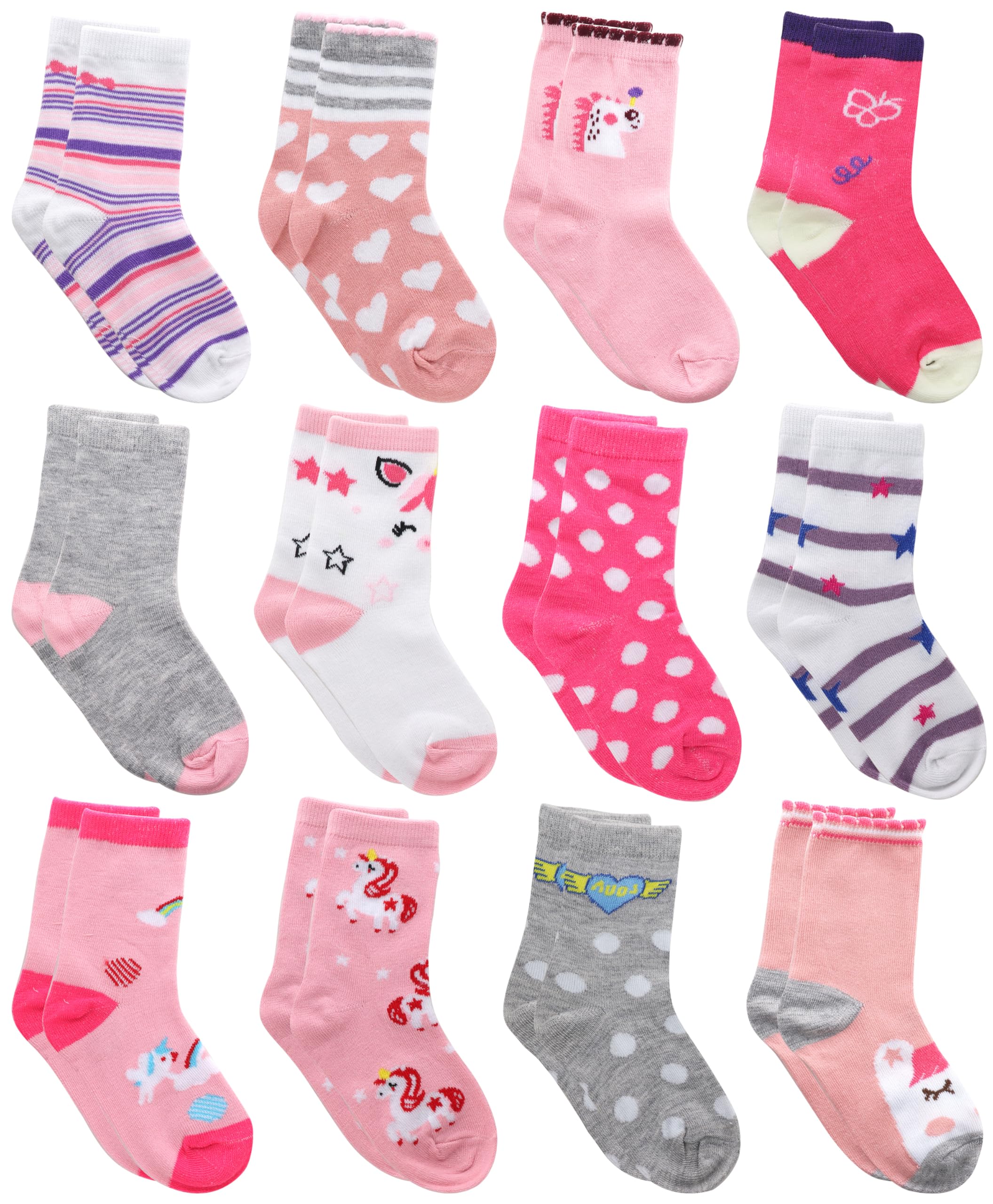 Falari 12 Paar Mädchen Baumwollsocken