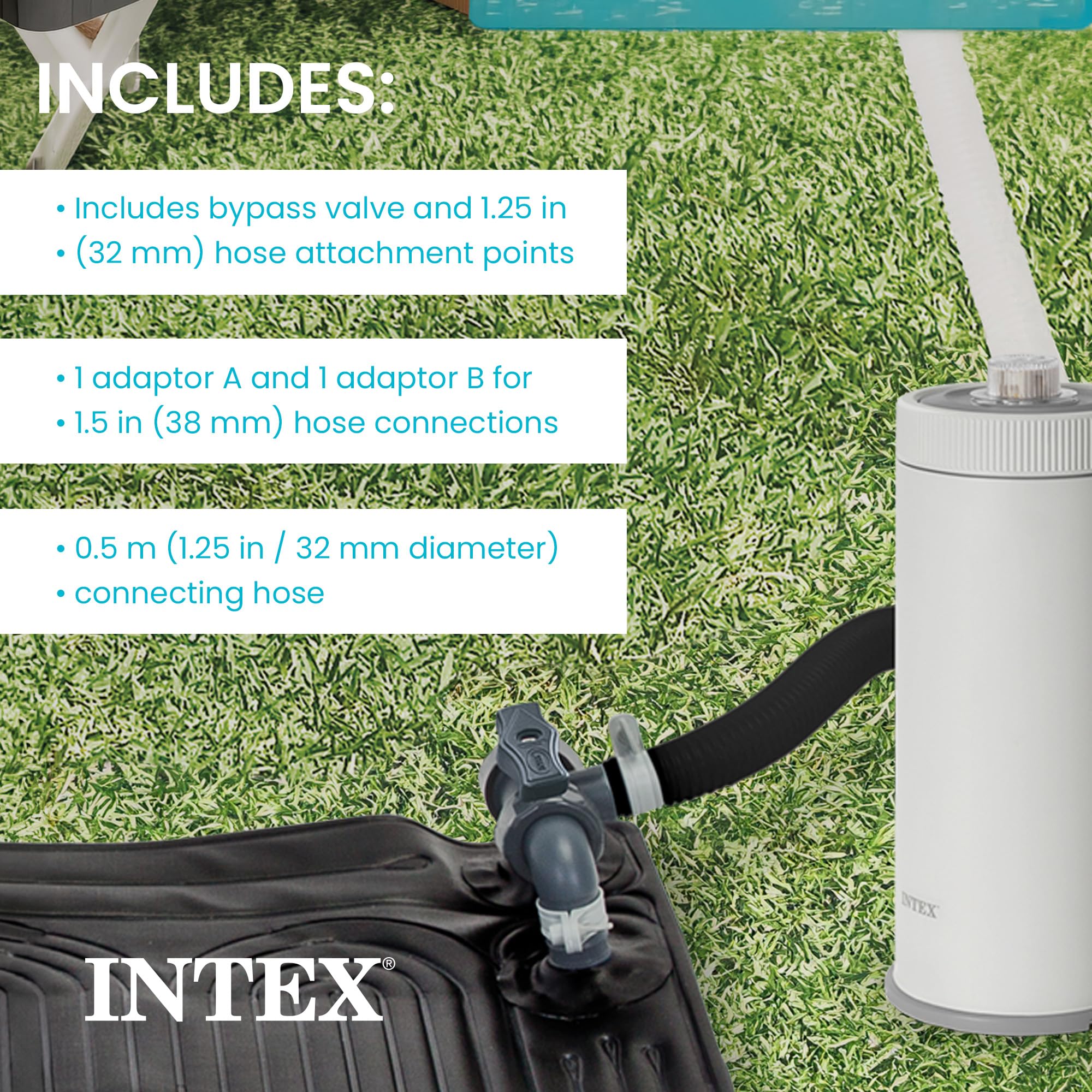 Intex - Tappetino riscaldante a energia solare per piscine fuori terra, di colore: nero, codice articolo 28685E