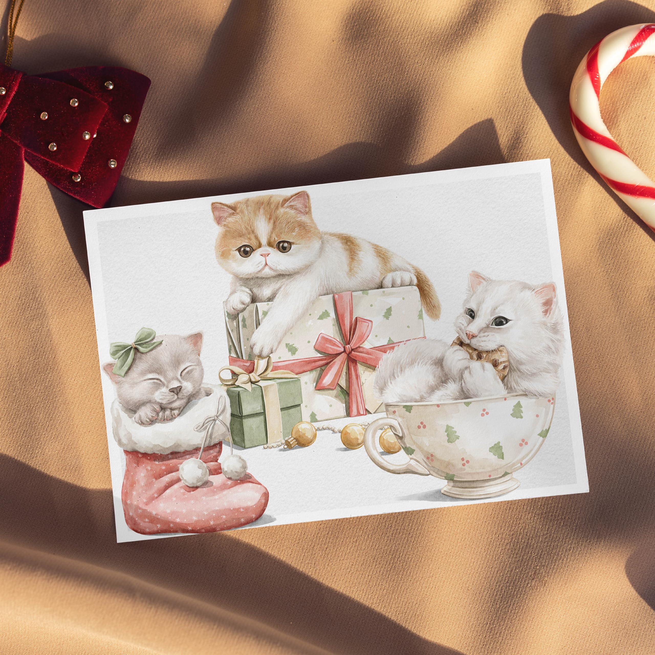 Ensemble De 4 Cartes De Voeux De Noël Unicef Colorées Et