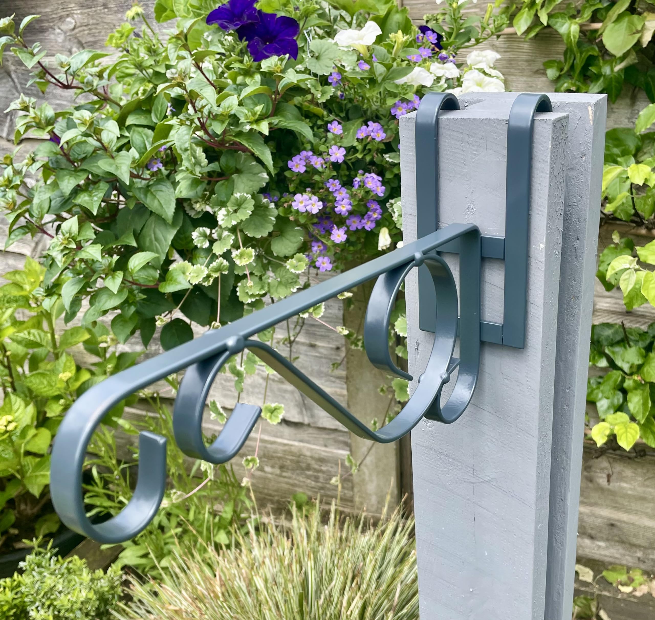 Slimline Concrete Fence Post Bracket Anthracite Grey - Fits 3.5" (88.9mm) Wide Posts (Please Measure Your Fence Post Before Ordering)