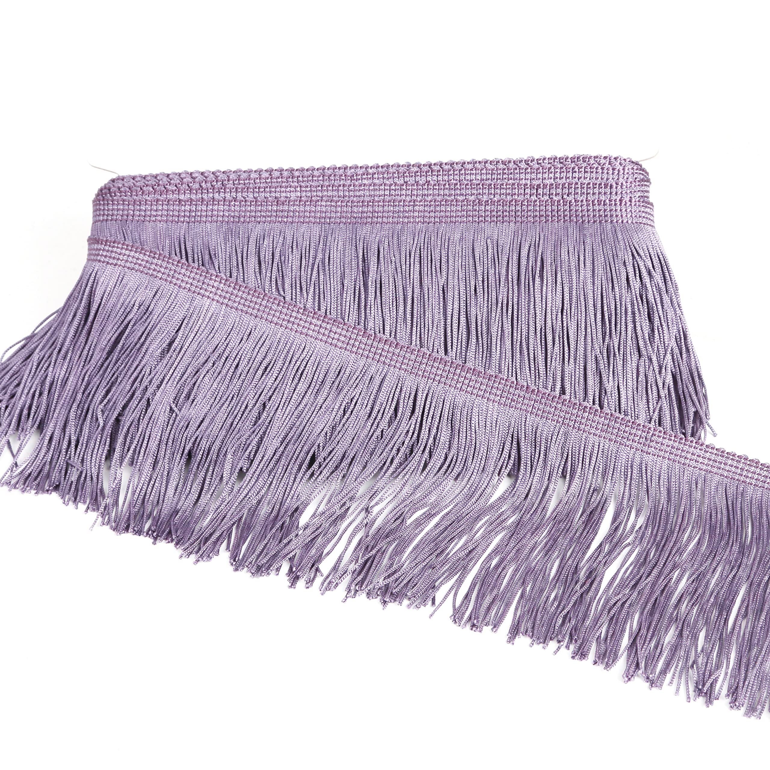 Galon à Franges En Chaînette - 5 Yards (4,5 M) X 4 Pouces - Polyester Gris Argenté - Pour Couture, Décoration Vêtements, Abat-jour DIY Galon Chaînette Polyester