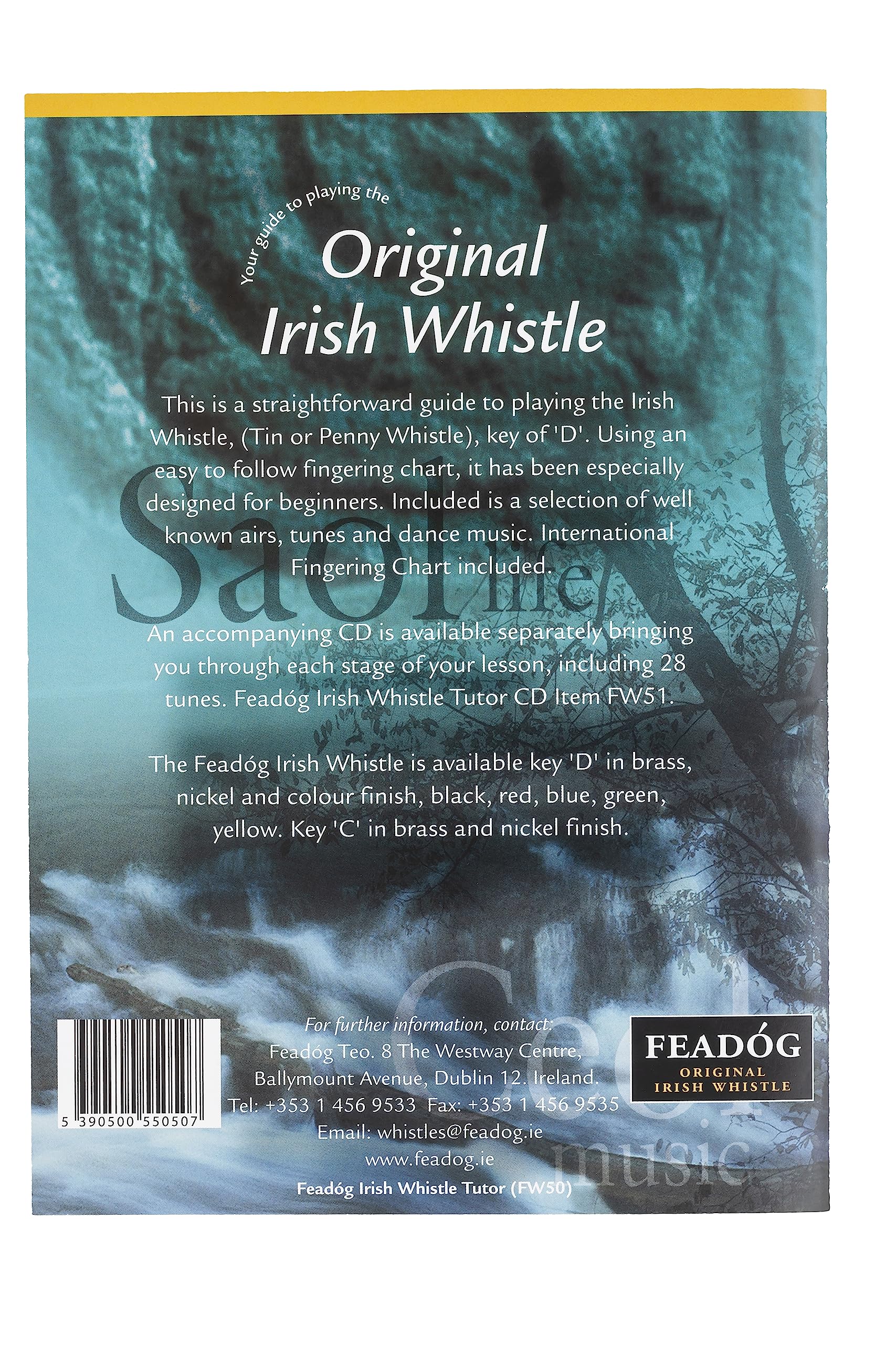 Feadóg Blue D Whistle with Book, FW02BL